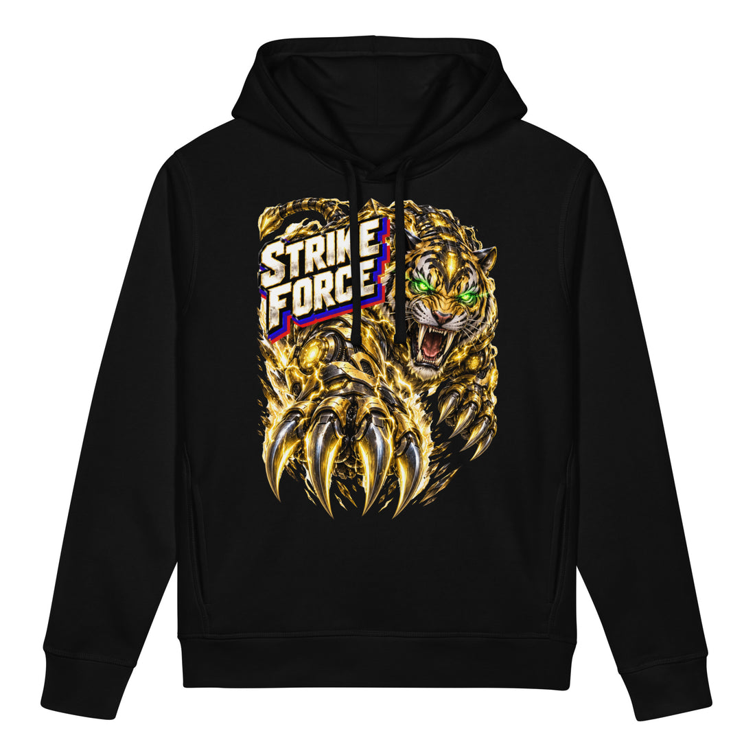 Cyberpunk Animals Lovers | Unisex Organic Side Pocket Sounder Hoodie — STRIKE FORCE by printfluence