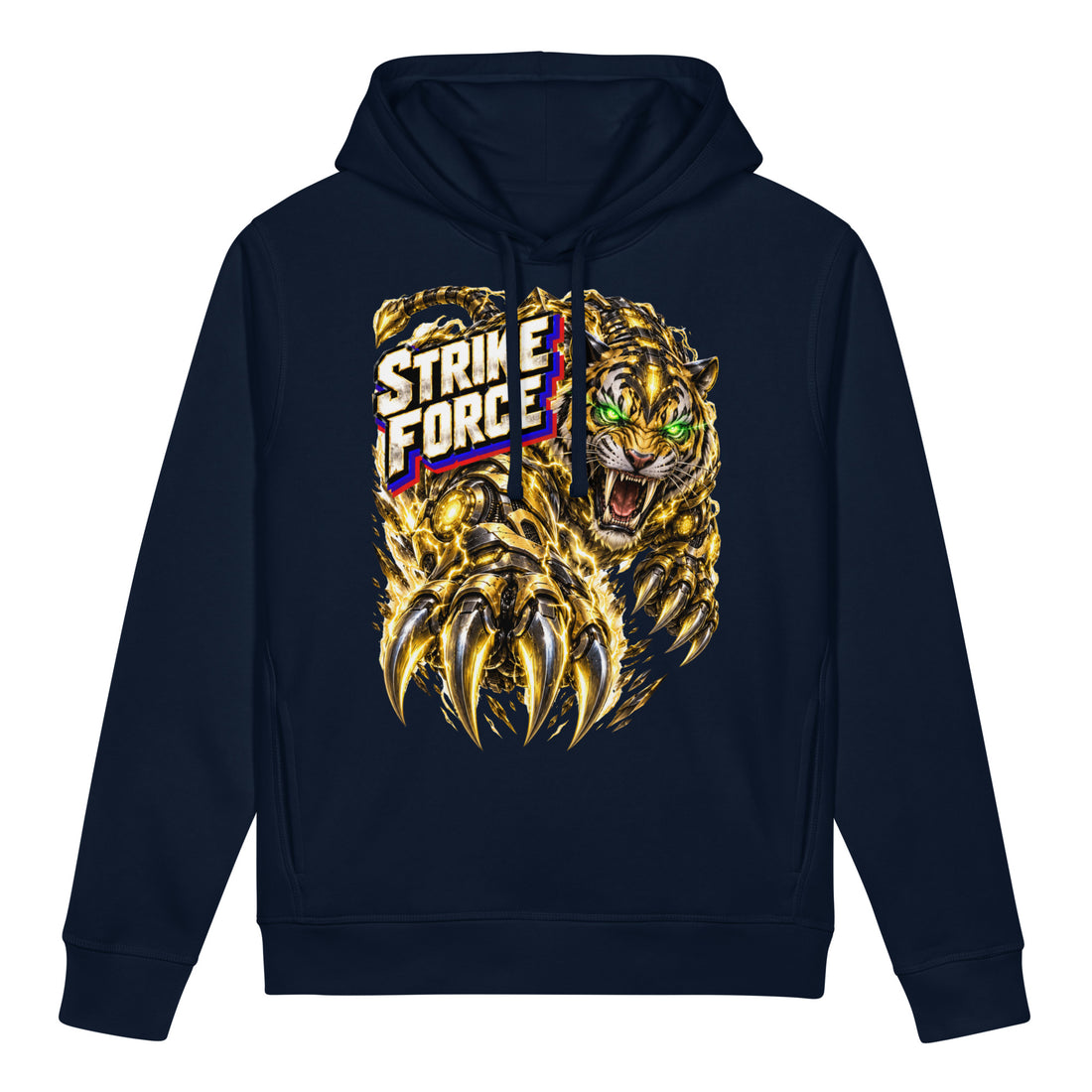 Cyberpunk Animals Lovers | Unisex Organic Side Pocket Sounder Hoodie — STRIKE FORCE by printfluence