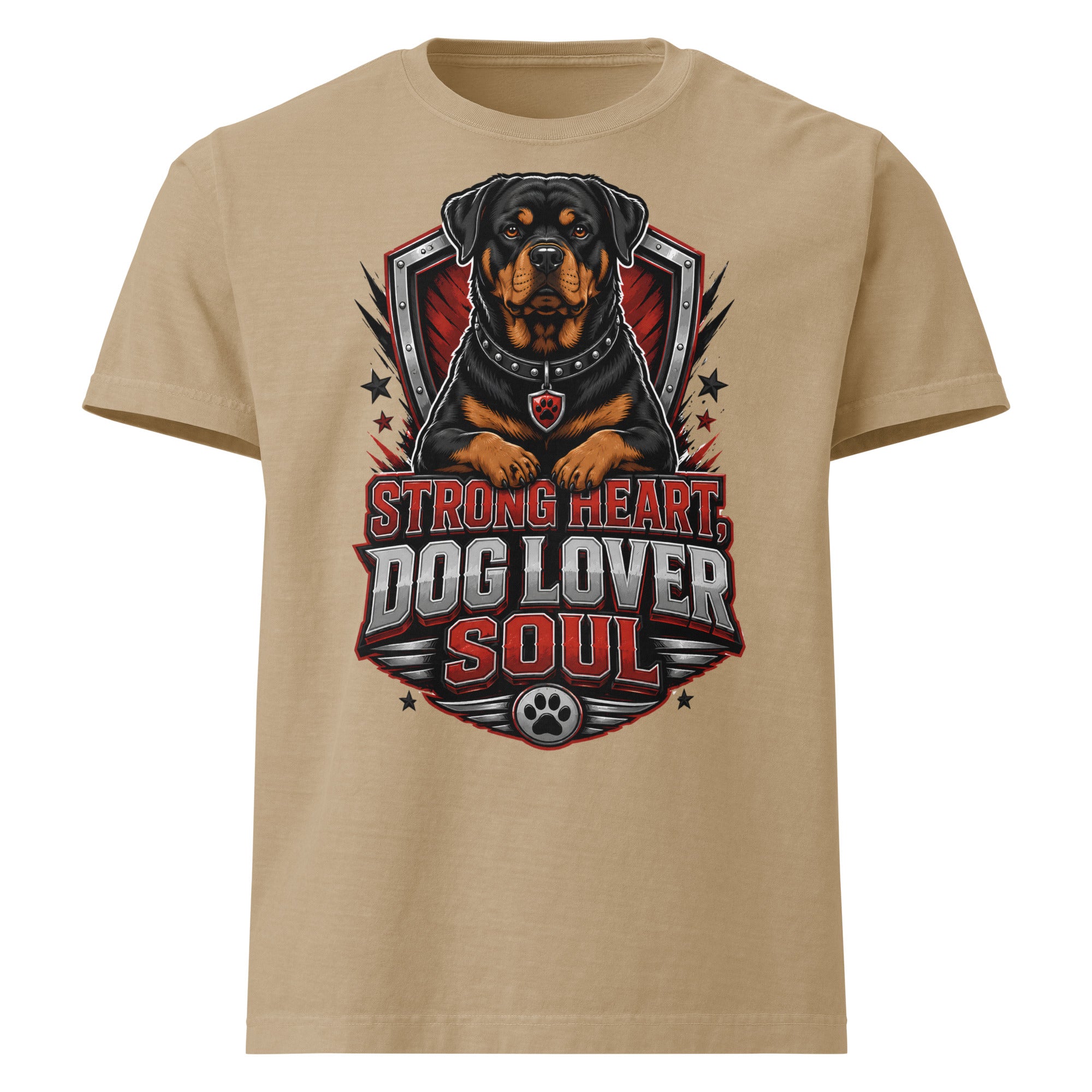 Rottweiler Graphic Oversized T-Shirt - Strong Heart Dog Lover Soul Tee by printfluence.net