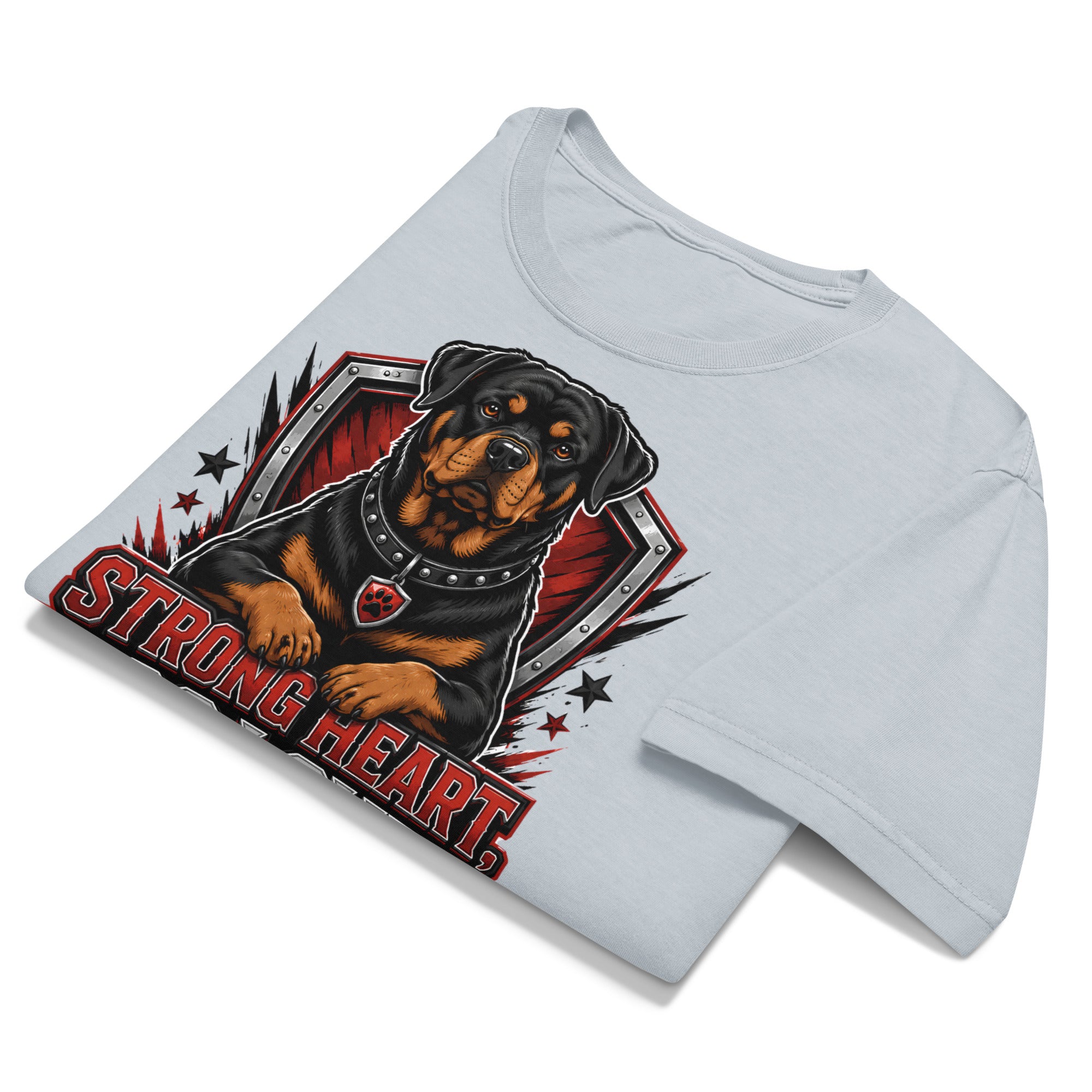 Rottweiler Graphic Oversized T-Shirt - Strong Heart Dog Lover Soul Tee by printfluence.net