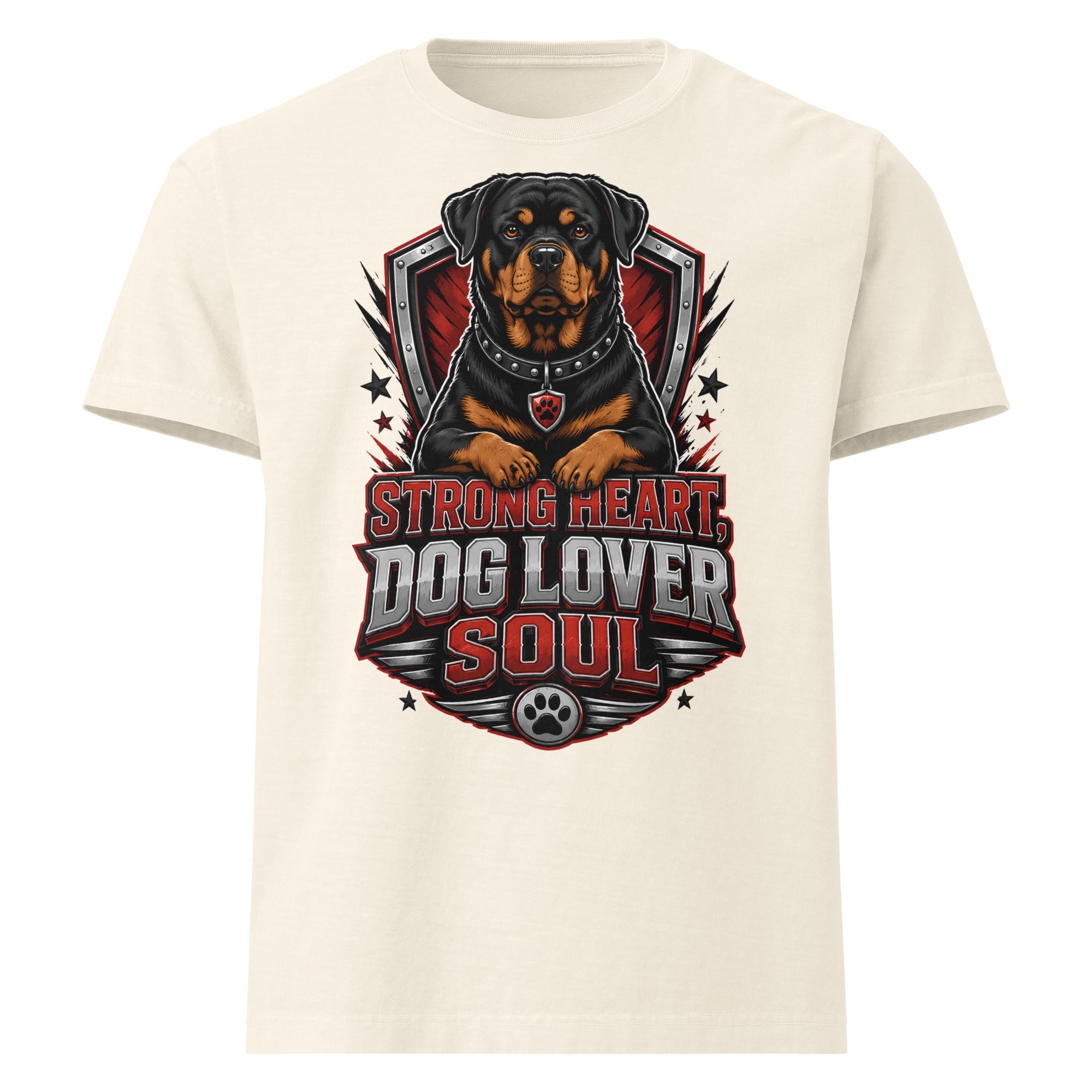 Rottweiler Graphic Oversized T-Shirt - Strong Heart Dog Lover Soul Tee by printfluence.net