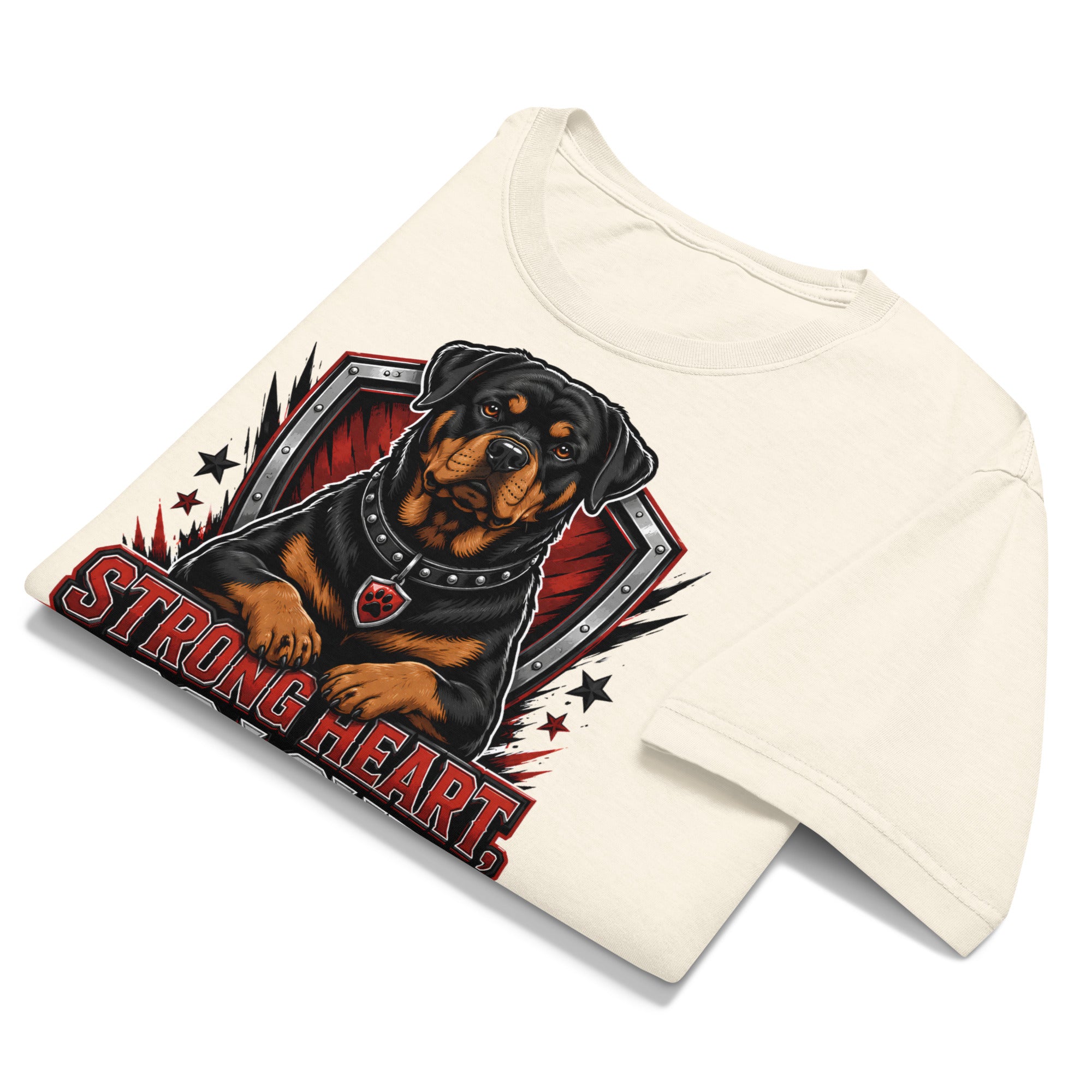 Rottweiler Graphic Oversized T-Shirt - Strong Heart Dog Lover Soul Tee by printfluence.net
