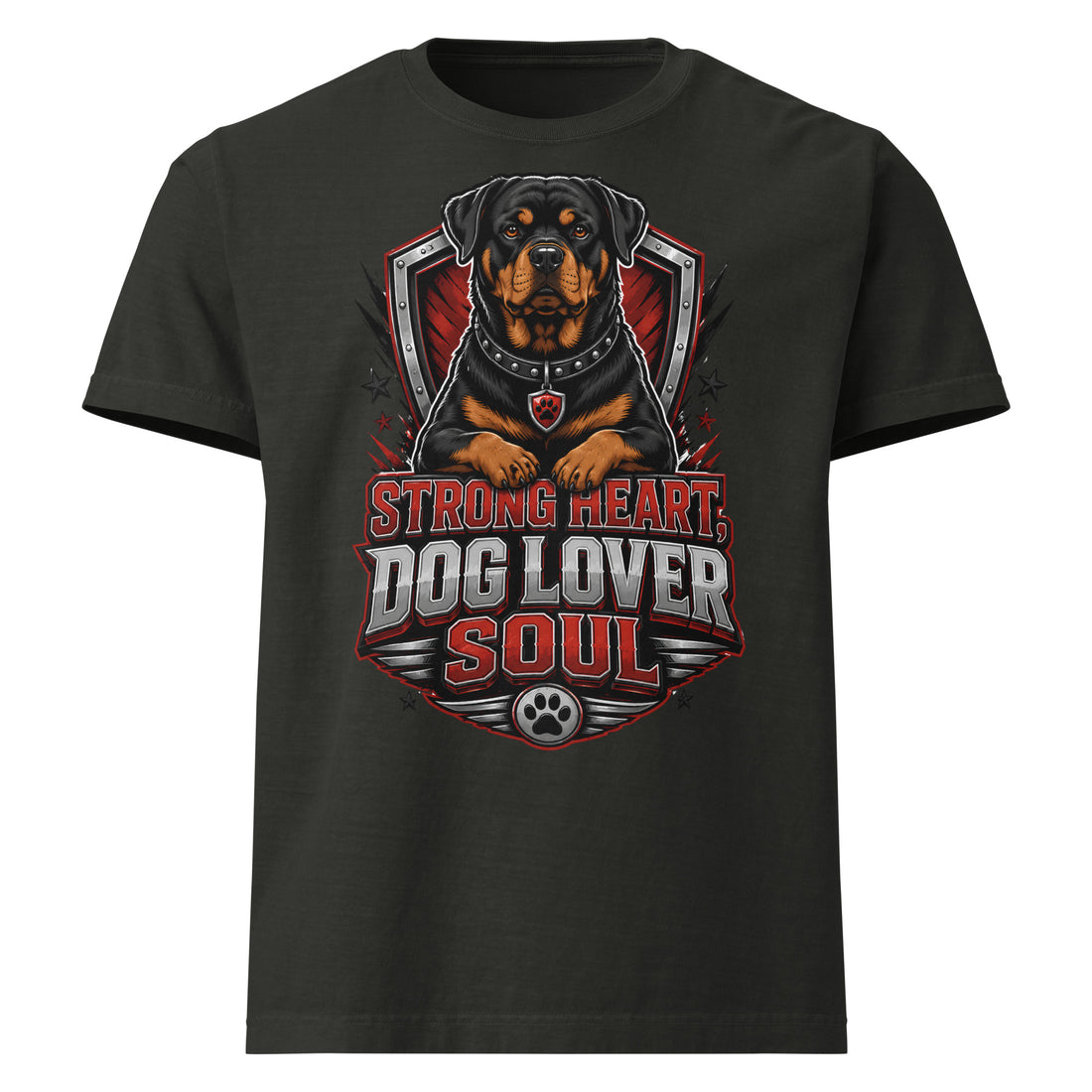 Rottweiler Graphic Oversized T-Shirt - Strong Heart Dog Lover Soul Tee by printfluence.net