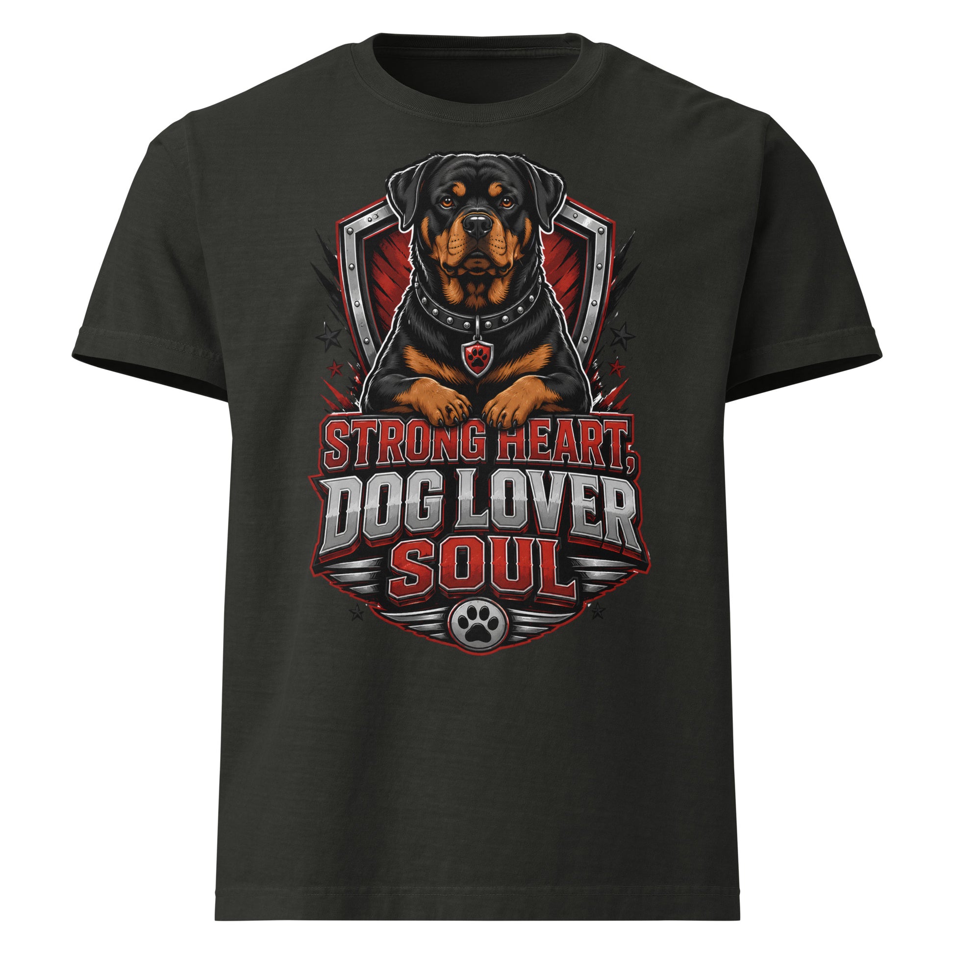 Rottweiler Graphic Oversized T-Shirt - Strong Heart Dog Lover Soul Tee by printfluence.net