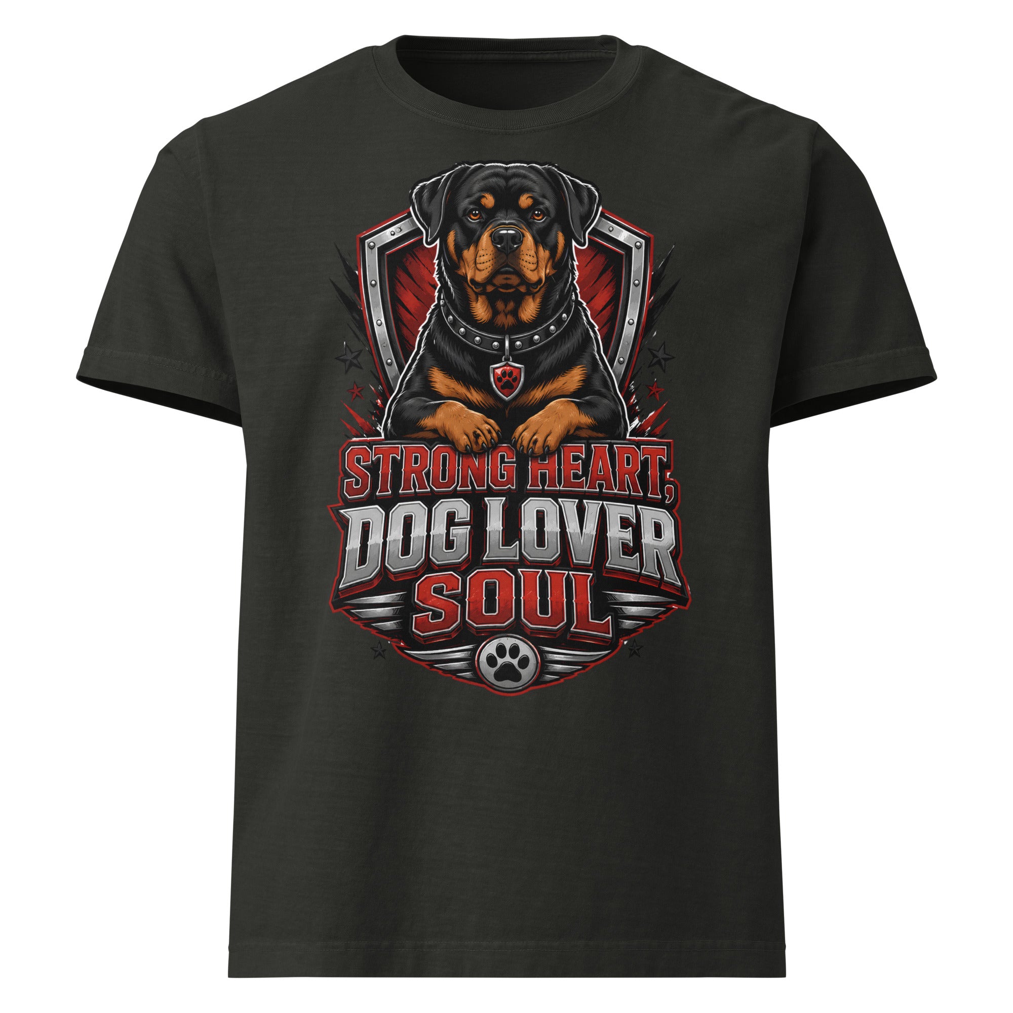 Rottweiler Graphic Oversized T-Shirt - Strong Heart Dog Lover Soul Tee by printfluence.net