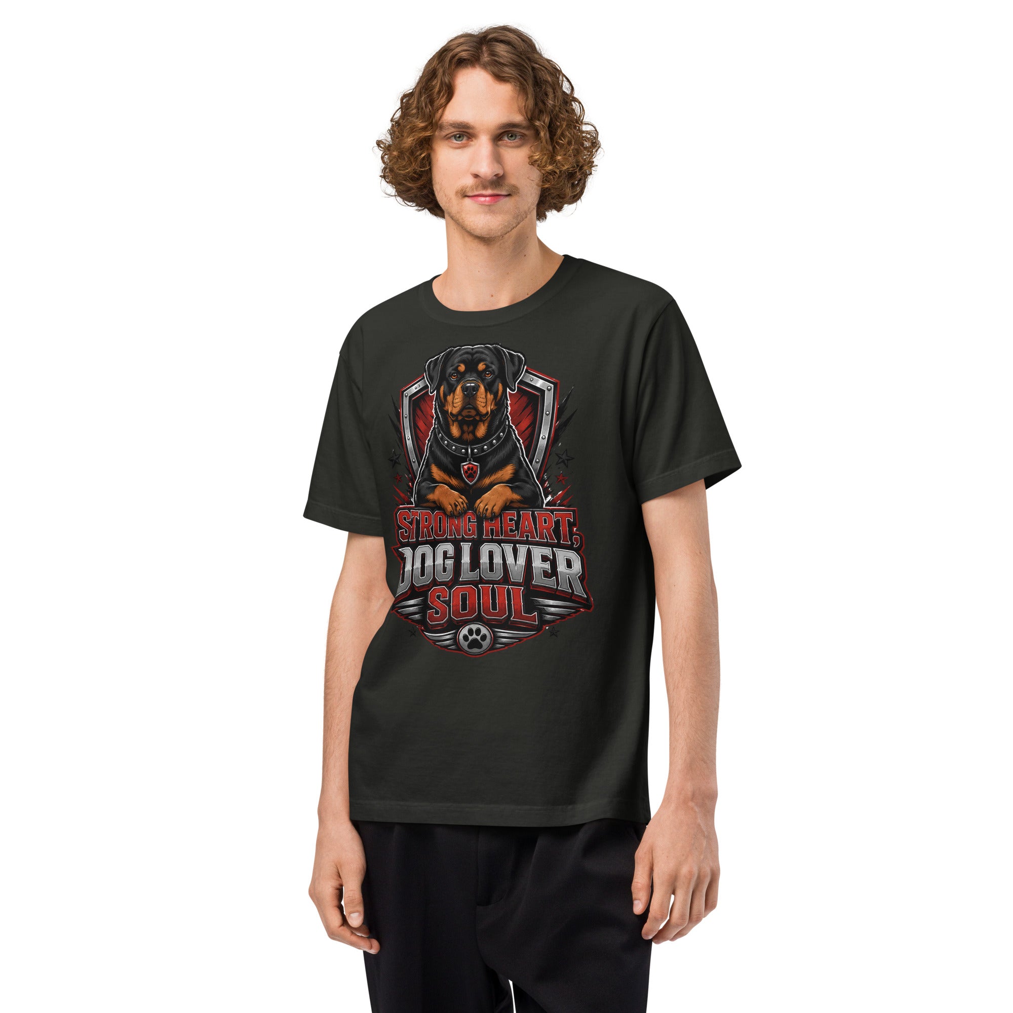 Rottweiler Graphic Oversized T-Shirt - Strong Heart Dog Lover Soul Tee by printfluence.net