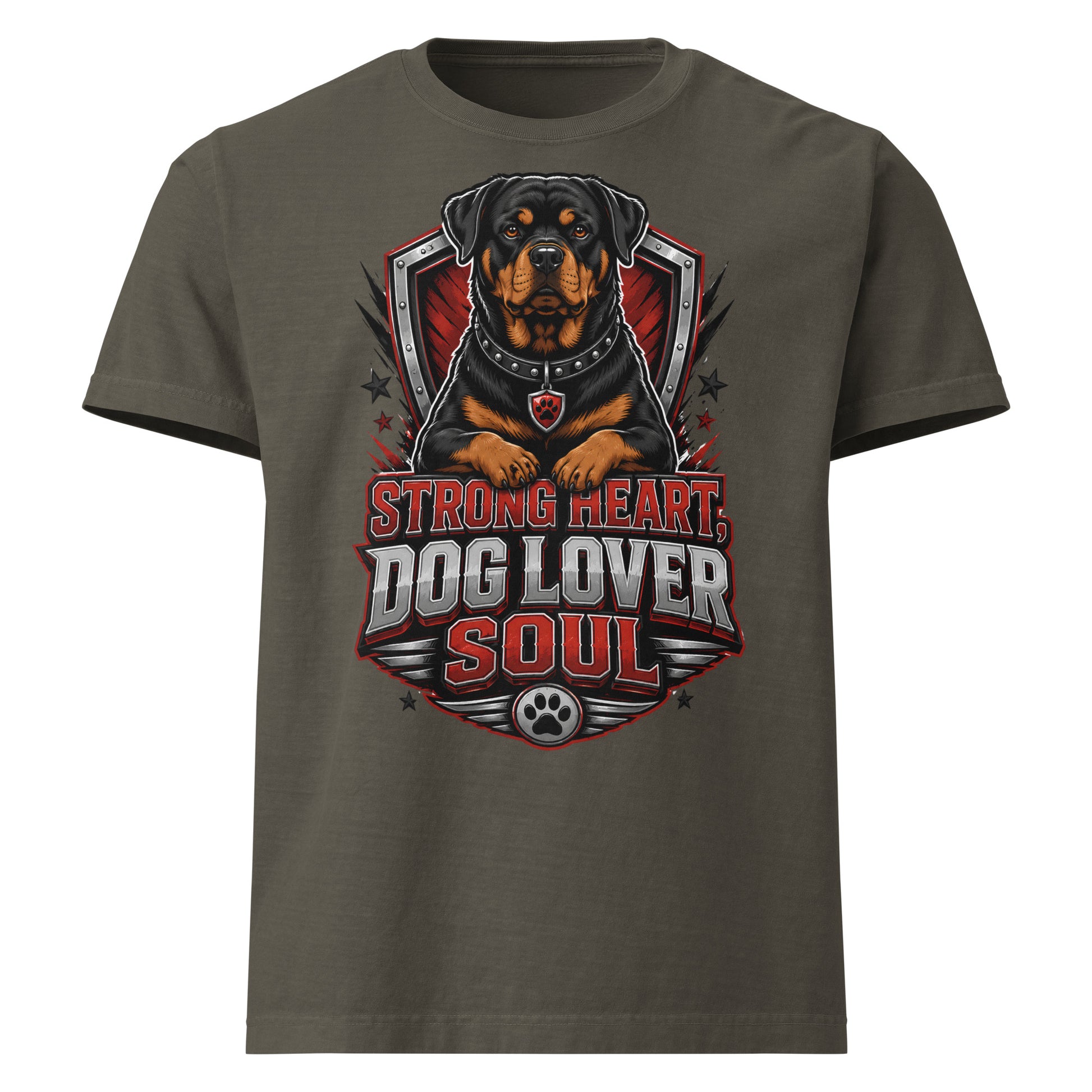 Rottweiler Graphic Oversized T-Shirt - Strong Heart Dog Lover Soul Tee by printfluence.net