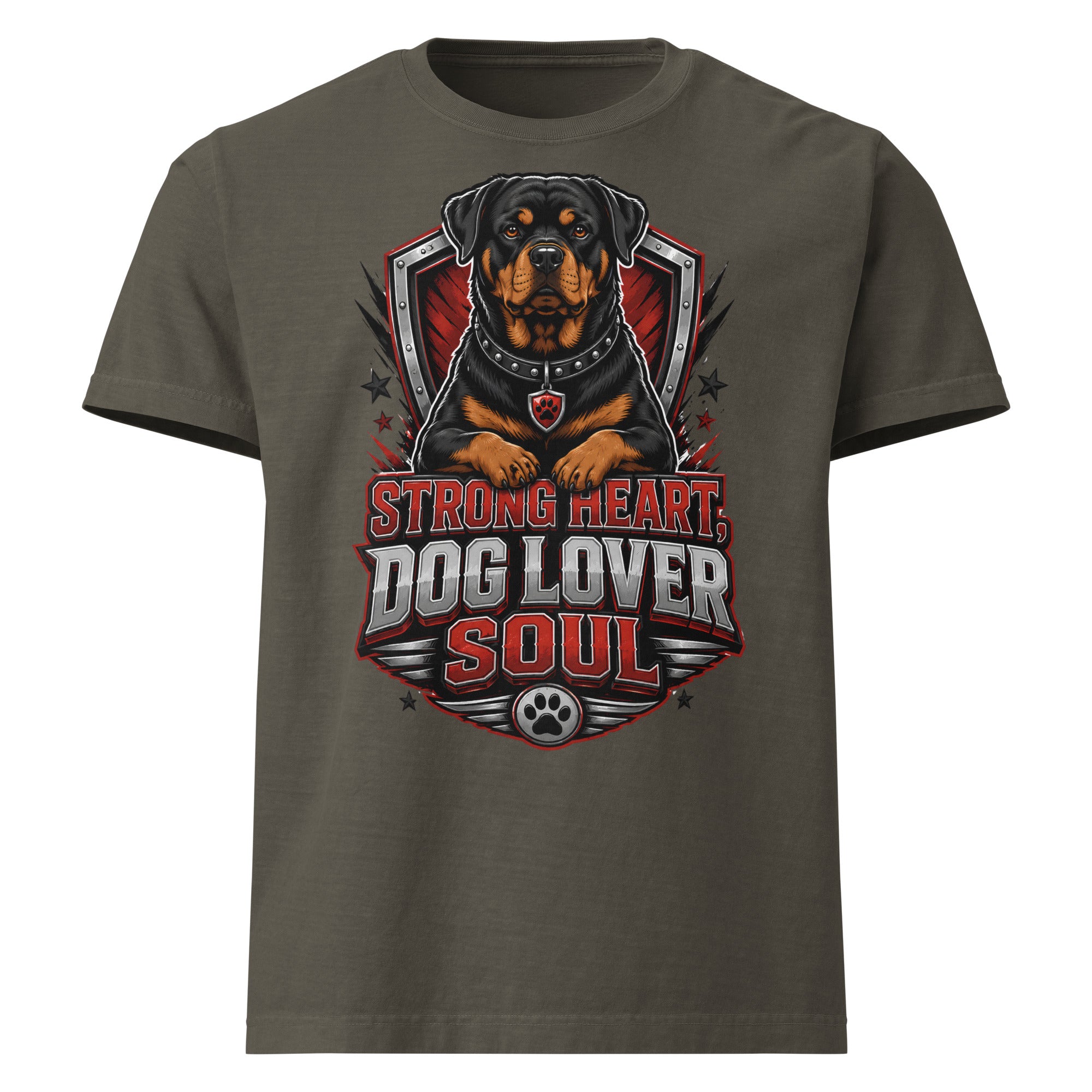 Rottweiler Graphic Oversized T-Shirt - Strong Heart Dog Lover Soul Tee by printfluence.net