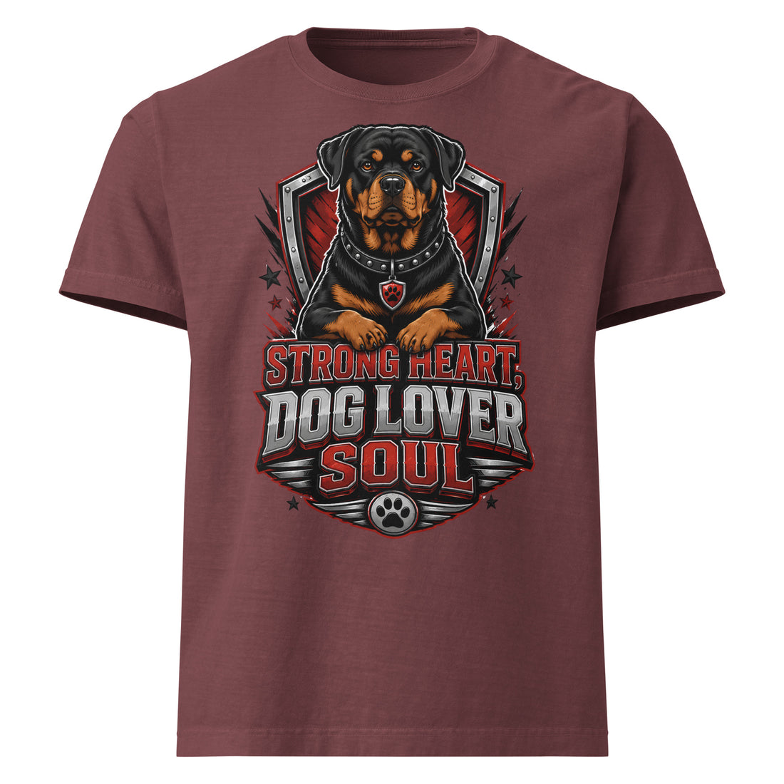 Rottweiler Graphic Oversized T-Shirt - Strong Heart Dog Lover Soul Tee by printfluence.net