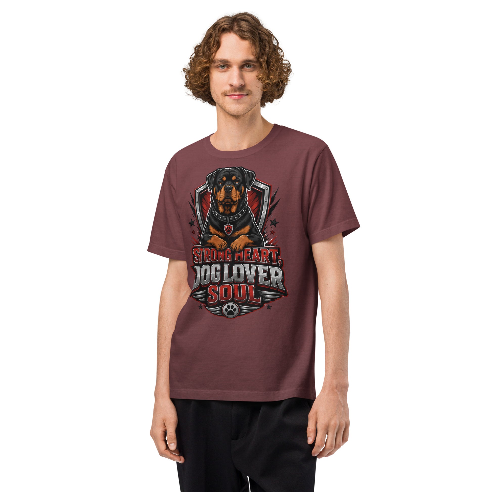 Rottweiler Graphic Oversized T-Shirt - Strong Heart Dog Lover Soul Tee by printfluence.net