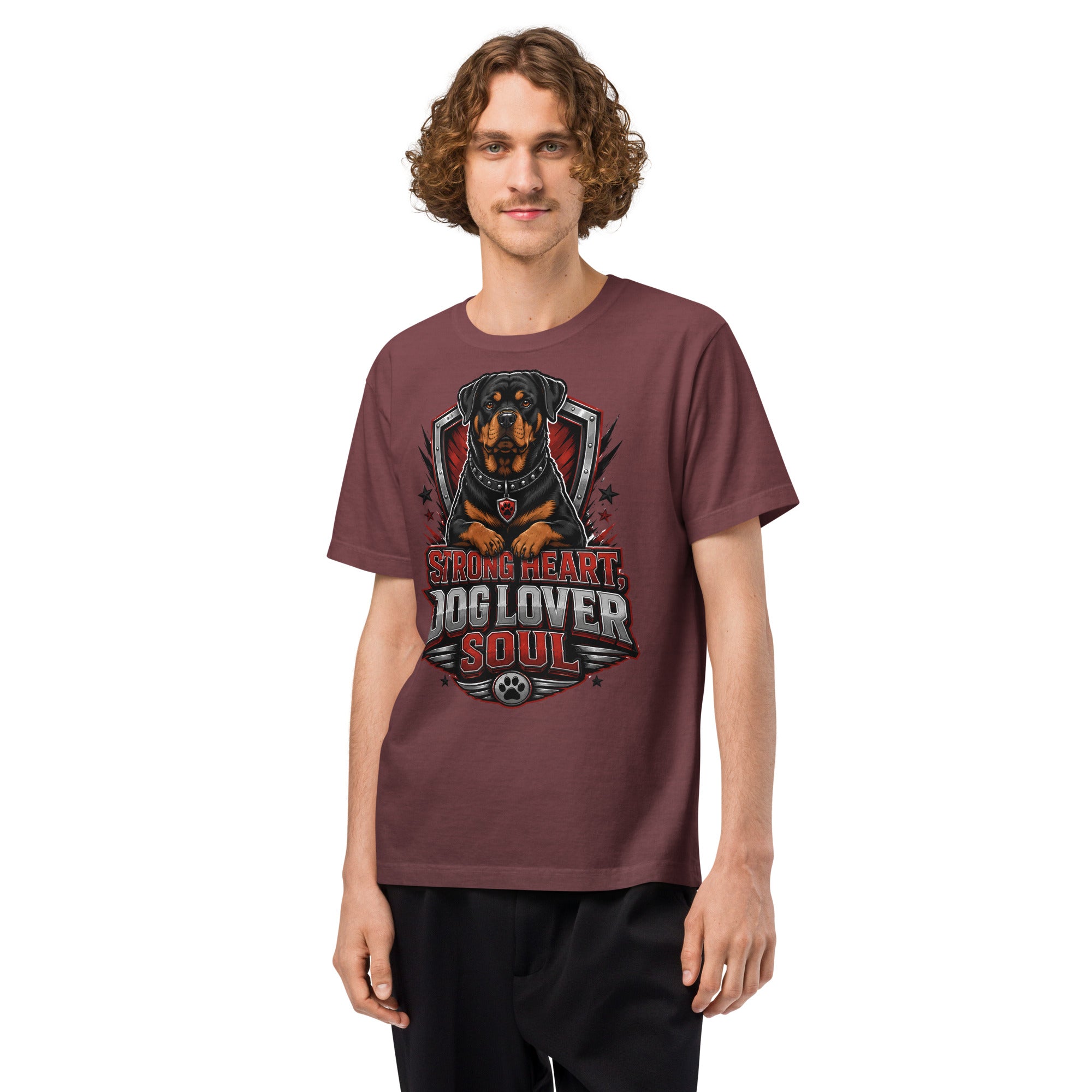 Rottweiler Graphic Oversized T-Shirt - Strong Heart Dog Lover Soul Tee by printfluence.net