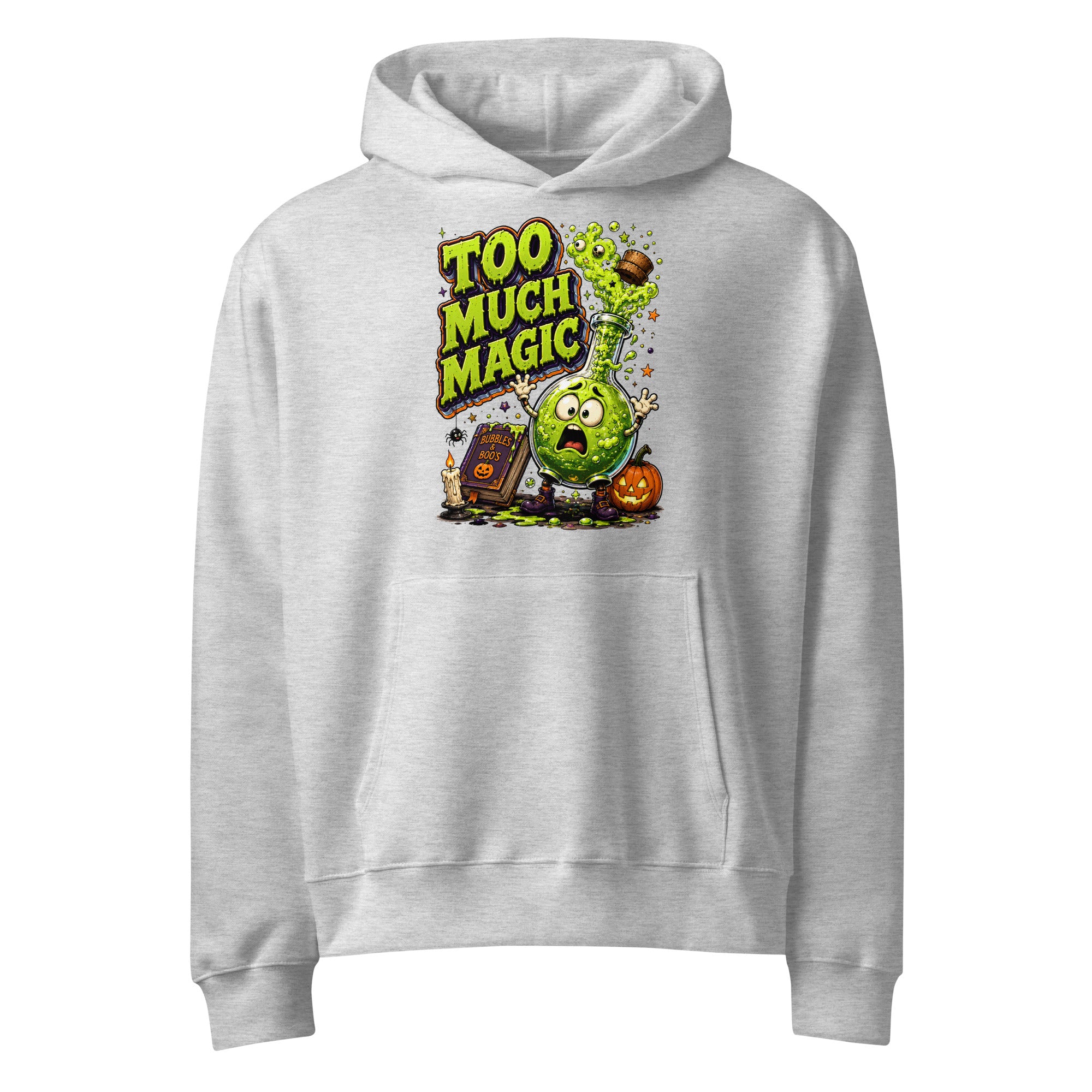 "Too Much Magic" Oversized Heavyweight Spooky Hoodie by printfluence.net