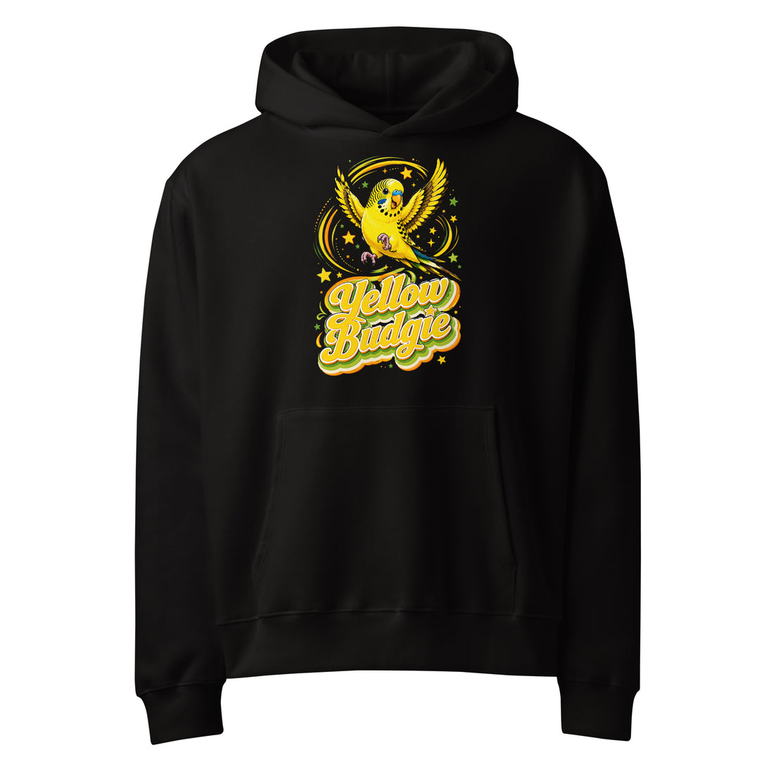 Title:Yellow Budgie | Oversized Heavyweight Streetwear Hoodie by printfluence.net