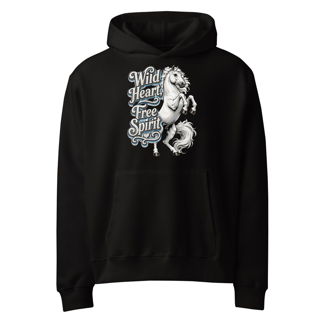 Wild Heart Free Spirit Rearing Horse Oversized Heavyweight Hoodie – Ultimate Horse Lovers Edition by printfluence.net
