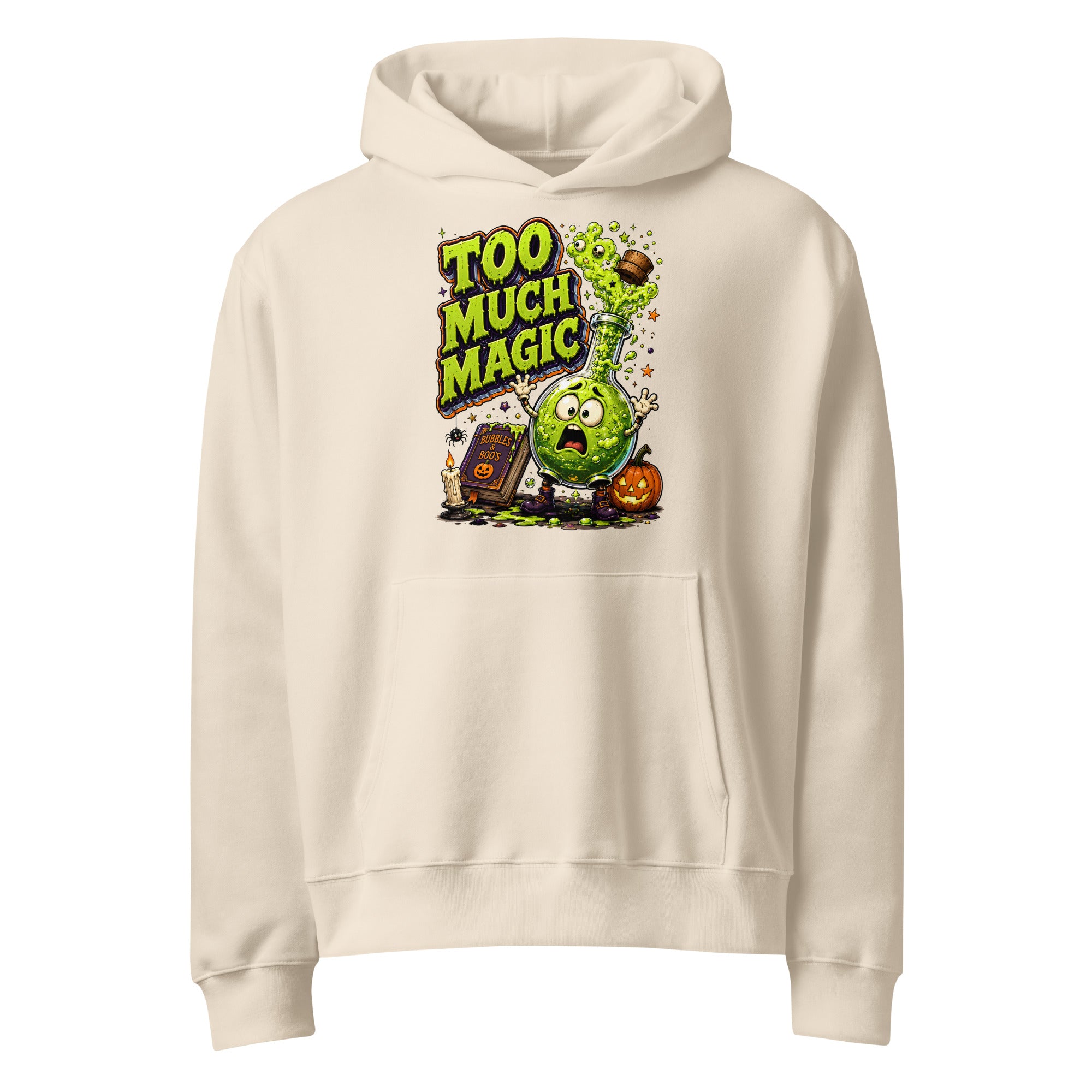 "Too Much Magic" Oversized Heavyweight Spooky Hoodie by printfluence.net