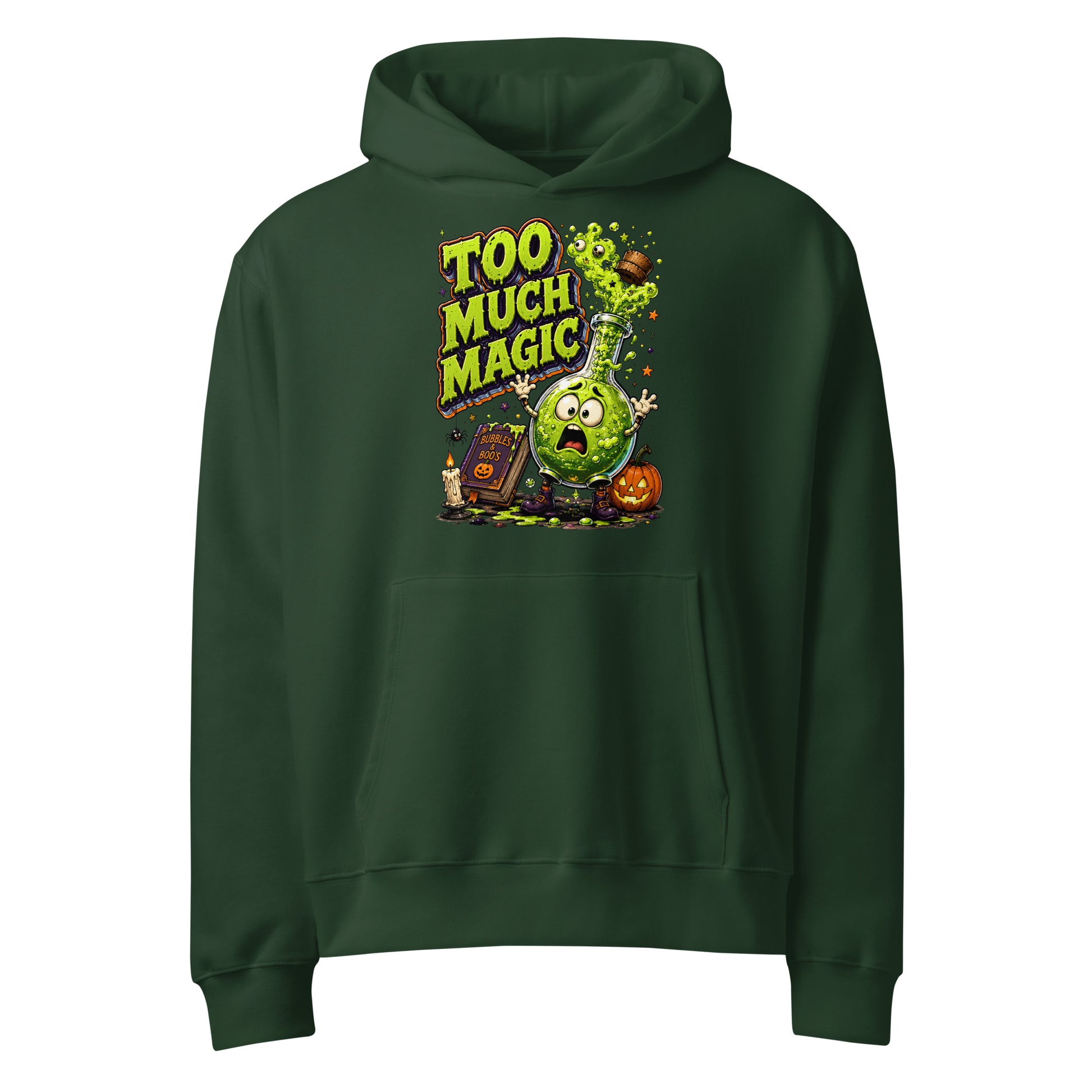 "Too Much Magic" Oversized Heavyweight Spooky Hoodie by printfluence.net