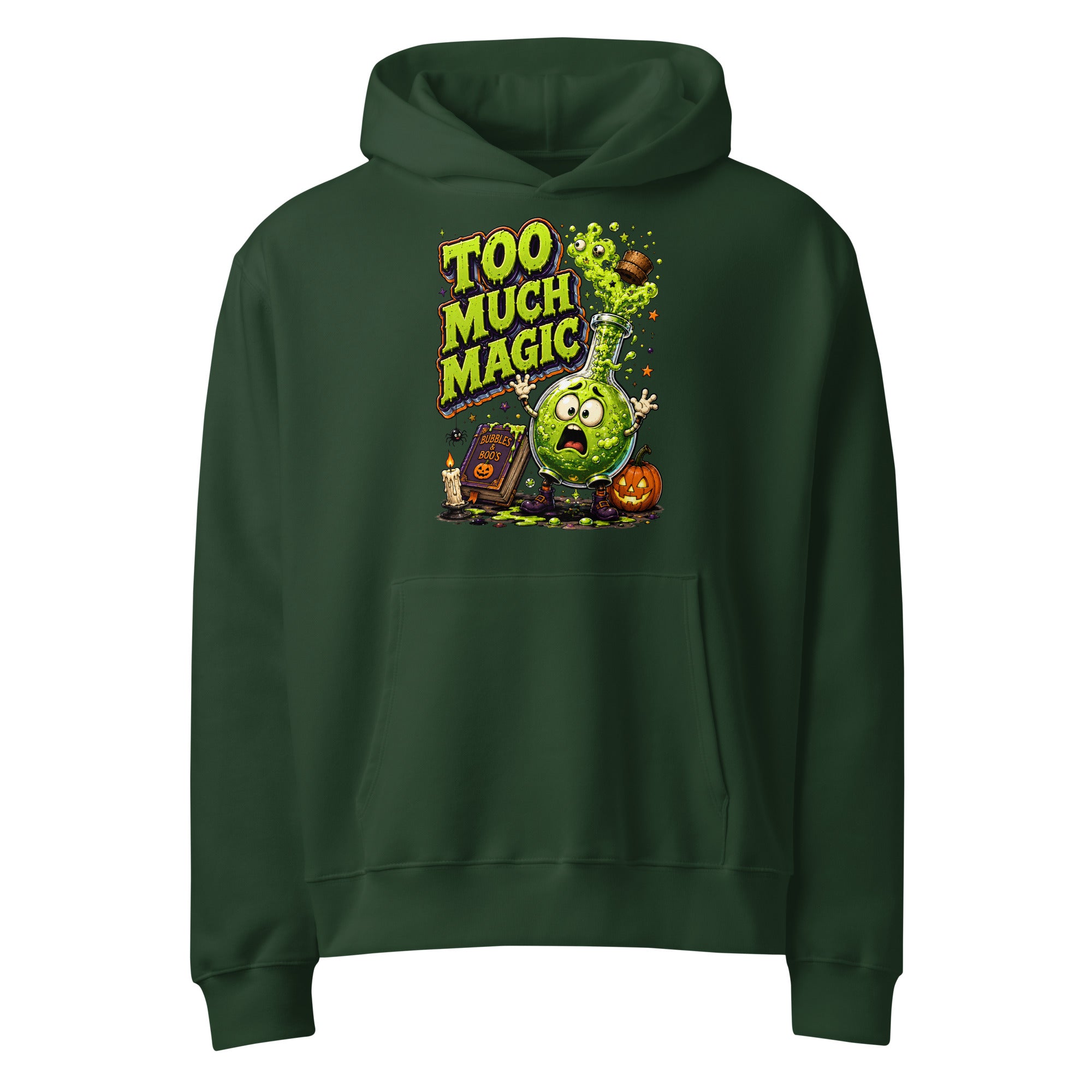 "Too Much Magic" Oversized Heavyweight Spooky Hoodie by printfluence.net