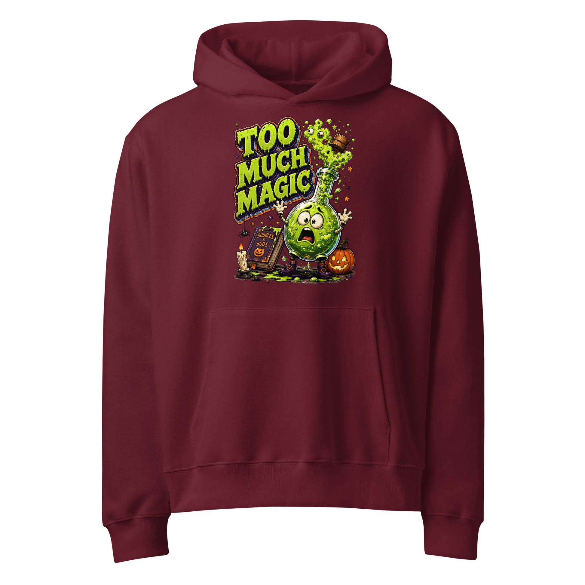 "Too Much Magic" Oversized Heavyweight Spooky Hoodie by printfluence.net