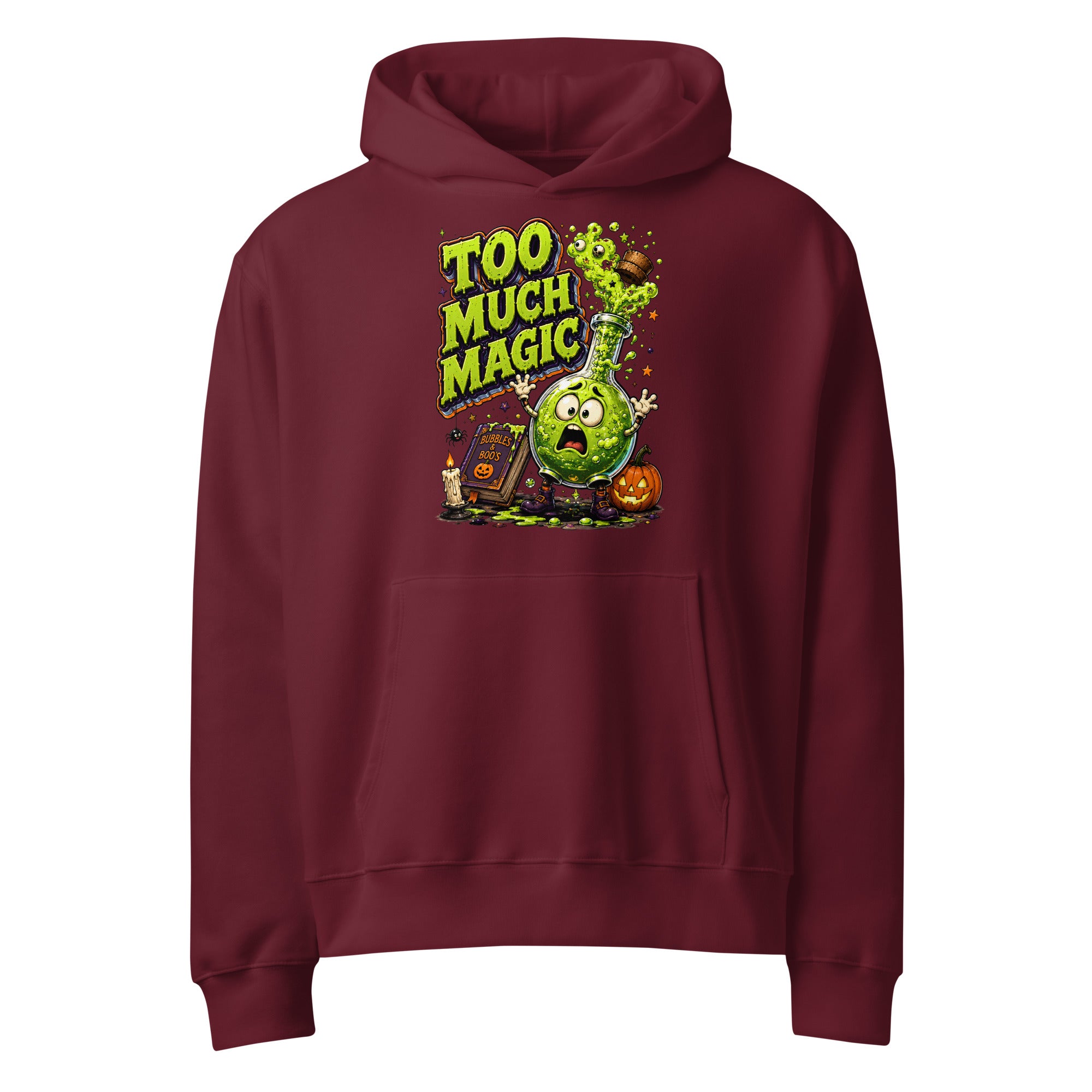 "Too Much Magic" Oversized Heavyweight Spooky Hoodie by printfluence.net