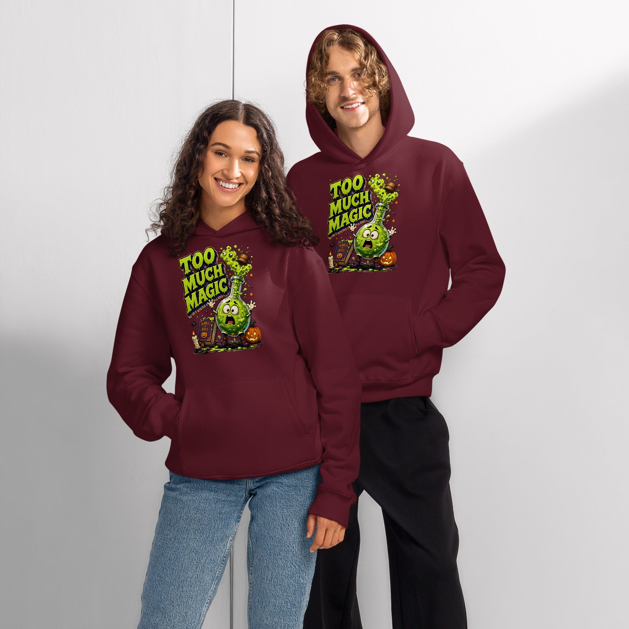 "Too Much Magic" Oversized Heavyweight Spooky Hoodie by printfluence.net