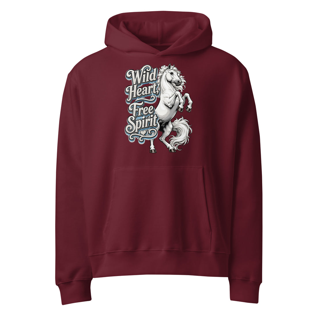 Wild Heart Free Spirit Rearing Horse Oversized Heavyweight Hoodie – Ultimate Horse Lovers Edition by printfluence.net