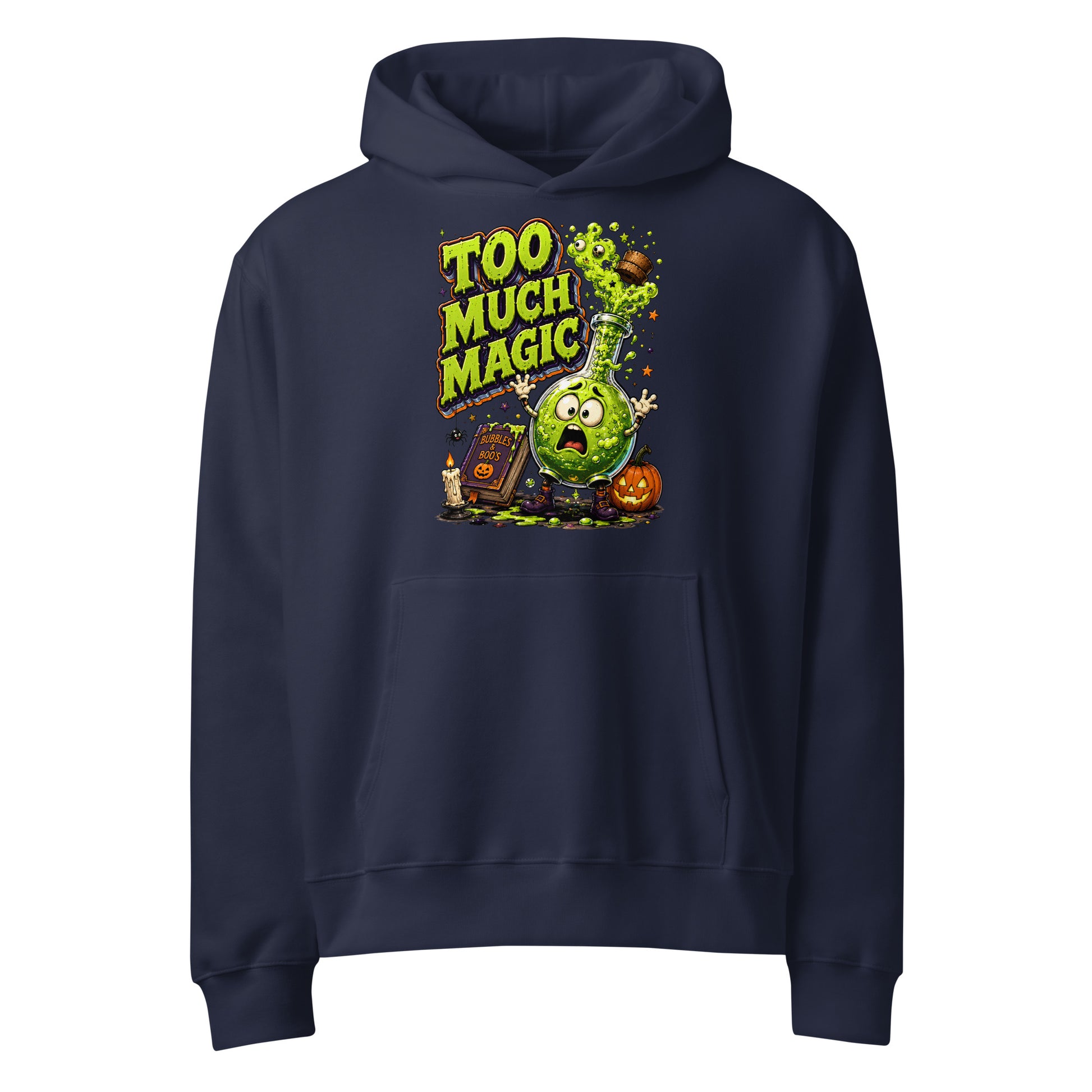 "Too Much Magic" Oversized Heavyweight Spooky Hoodie by printfluence.net