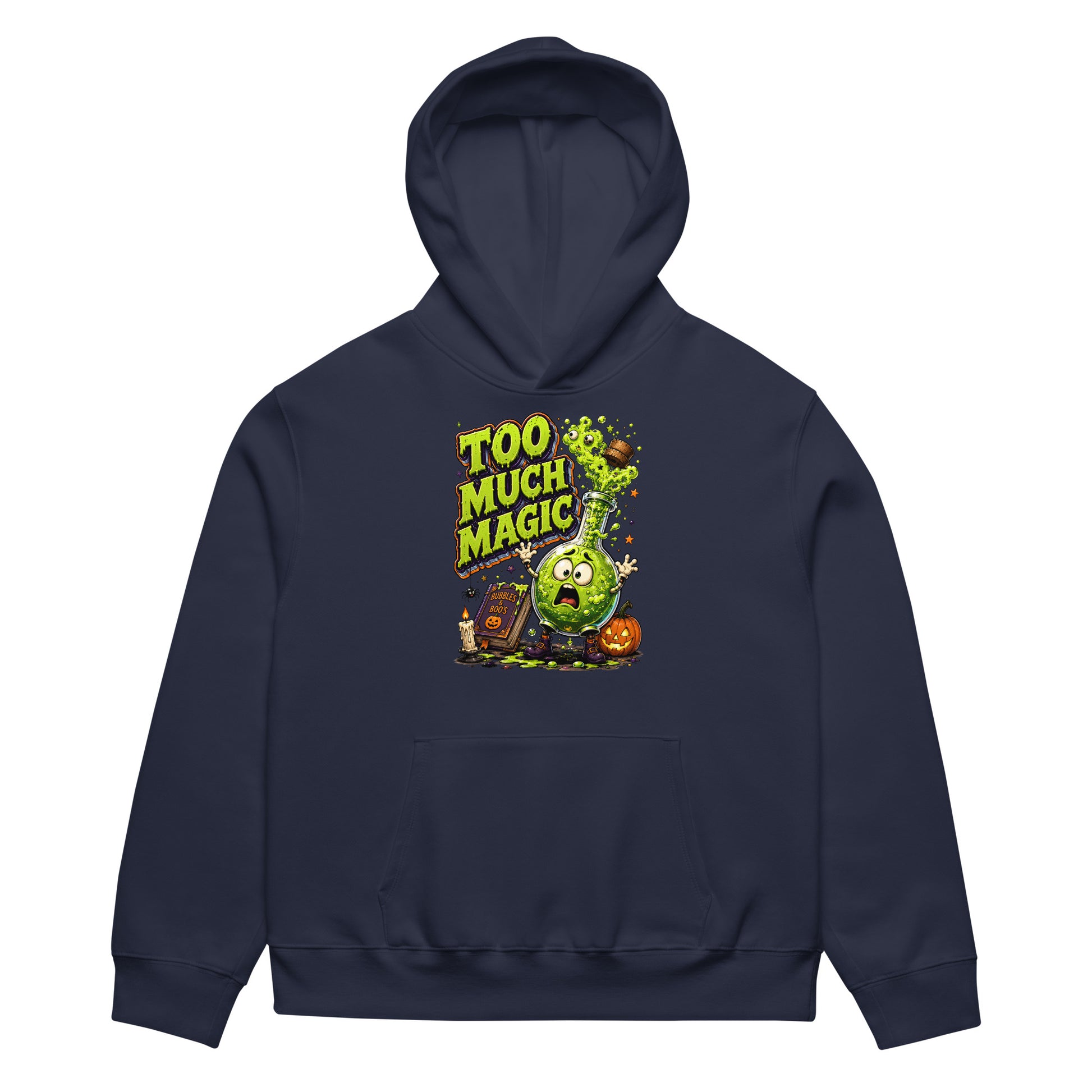 "Too Much Magic" Oversized Heavyweight Spooky Hoodie by printfluence.net