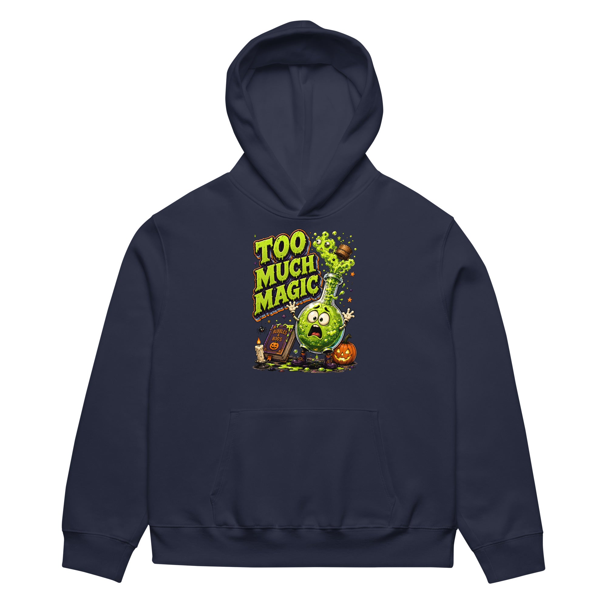 "Too Much Magic" Oversized Heavyweight Spooky Hoodie by printfluence.net