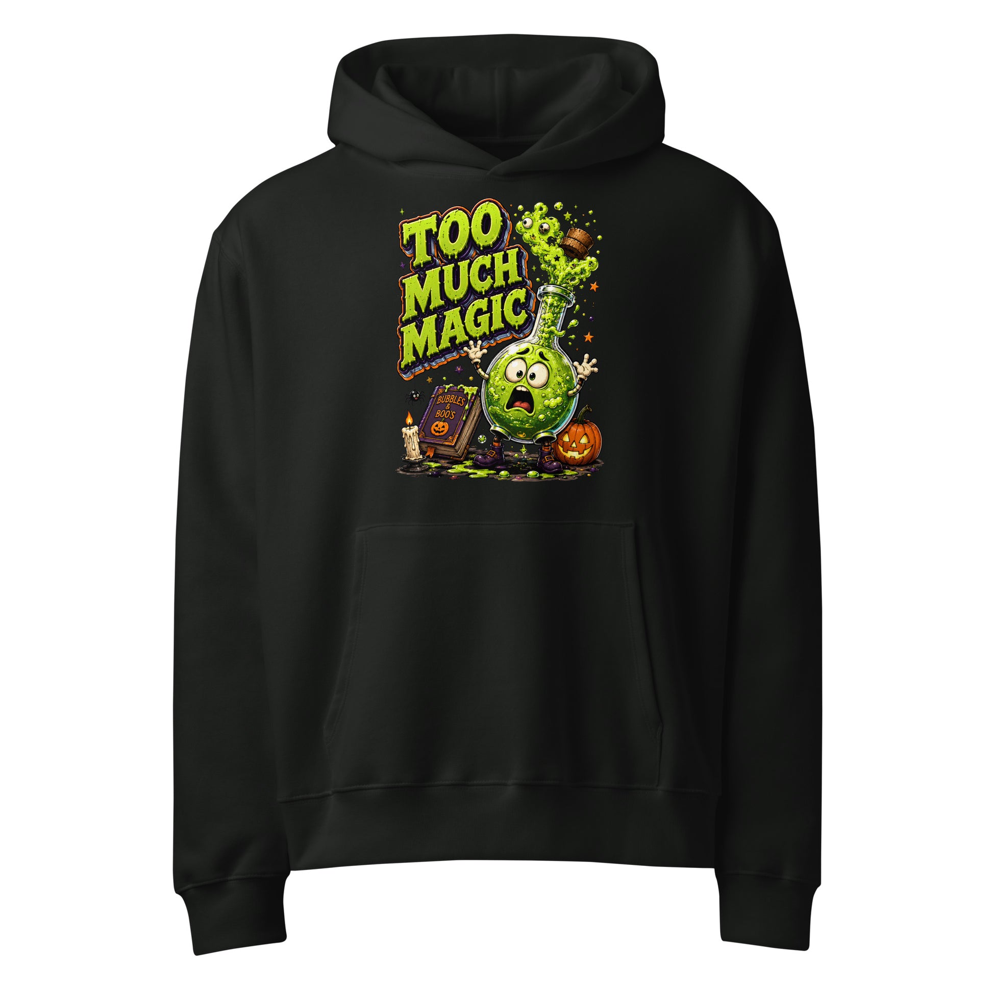 "Too Much Magic" Oversized Heavyweight Spooky Hoodie by printfluence.net
