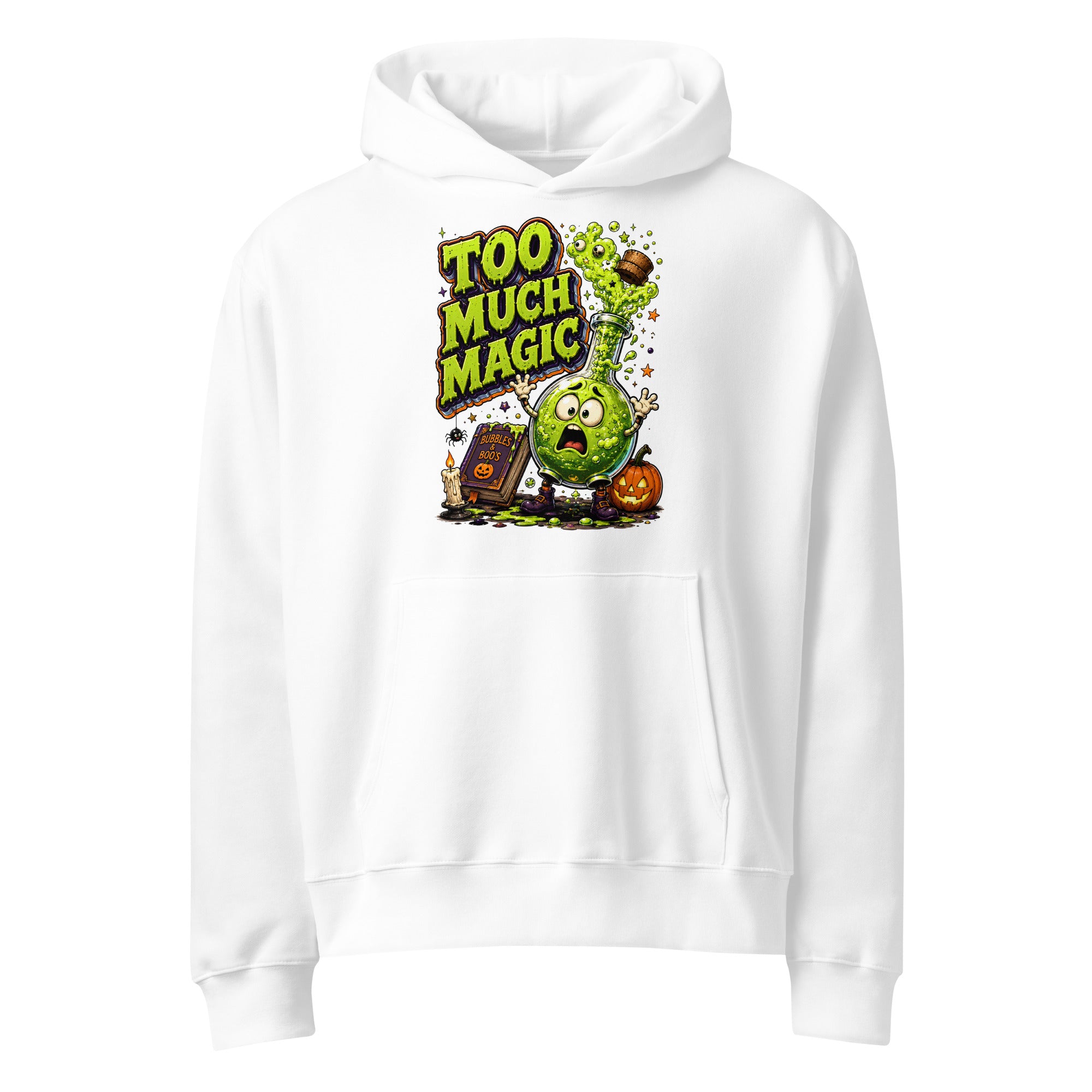 "Too Much Magic" Oversized Heavyweight Spooky Hoodie by printfluence.net