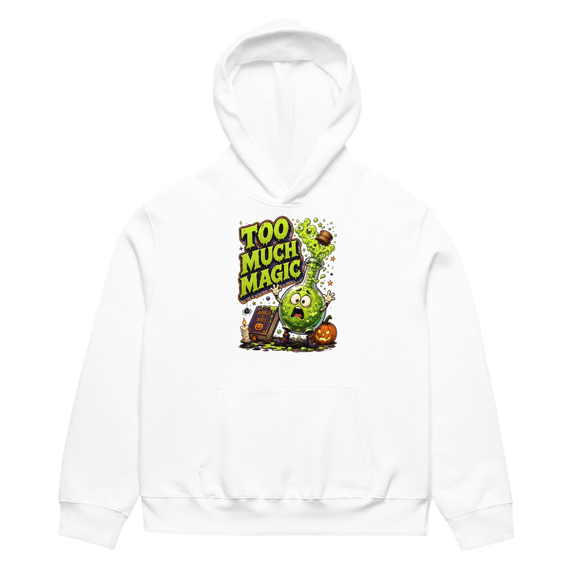 "Too Much Magic" Oversized Heavyweight Spooky Hoodie by printfluence.net