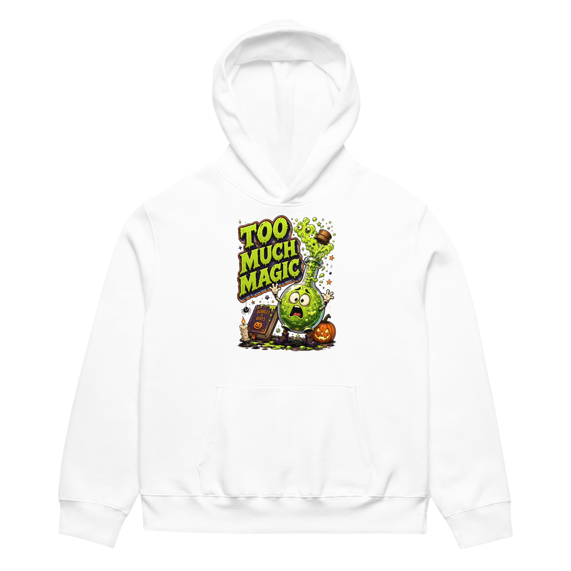 "Too Much Magic" Oversized Heavyweight Spooky Hoodie by printfluence.net