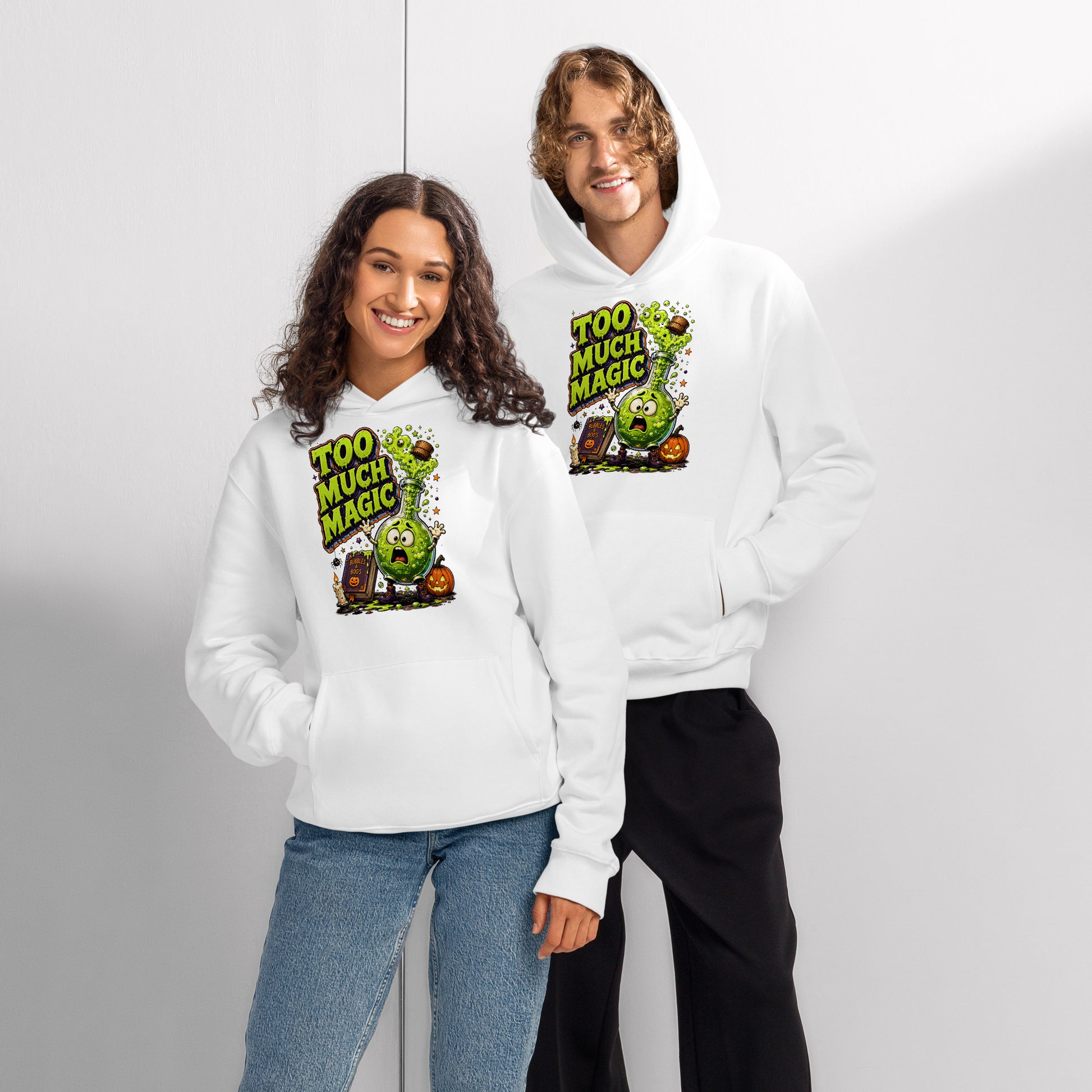 "Too Much Magic" Oversized Heavyweight Spooky Hoodie by printfluence.net