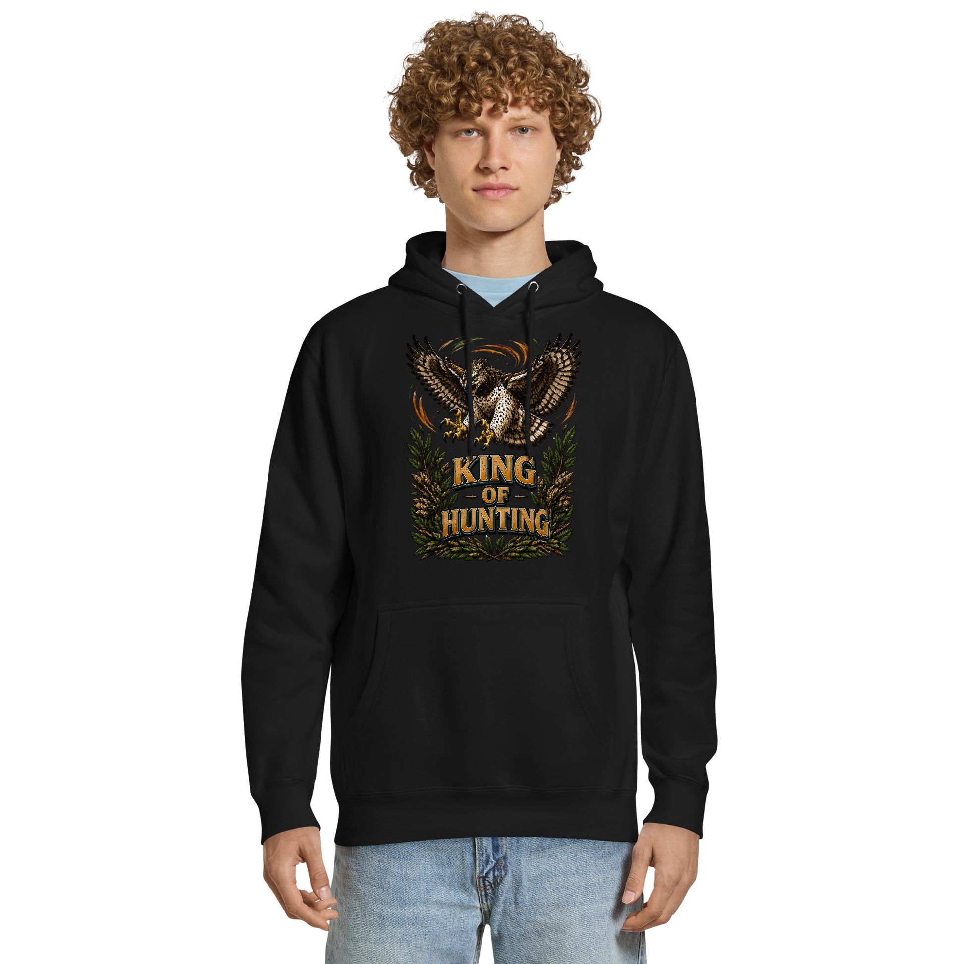 King Of Hunting Eagle Lovers Unisex Premium Hoodie by printfluence.net