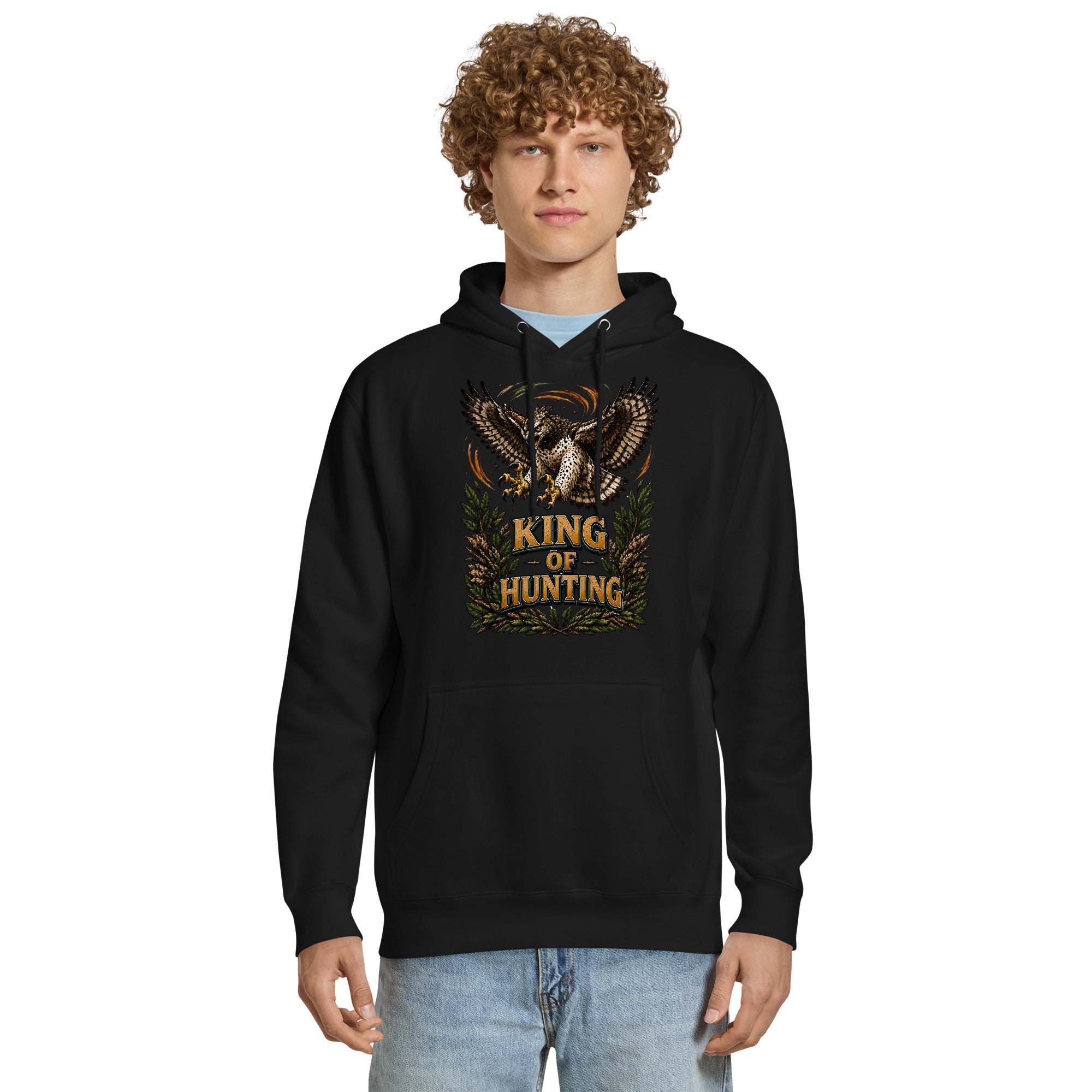 King Of Hunting Eagle Lovers Unisex Premium Hoodie by printfluence.net