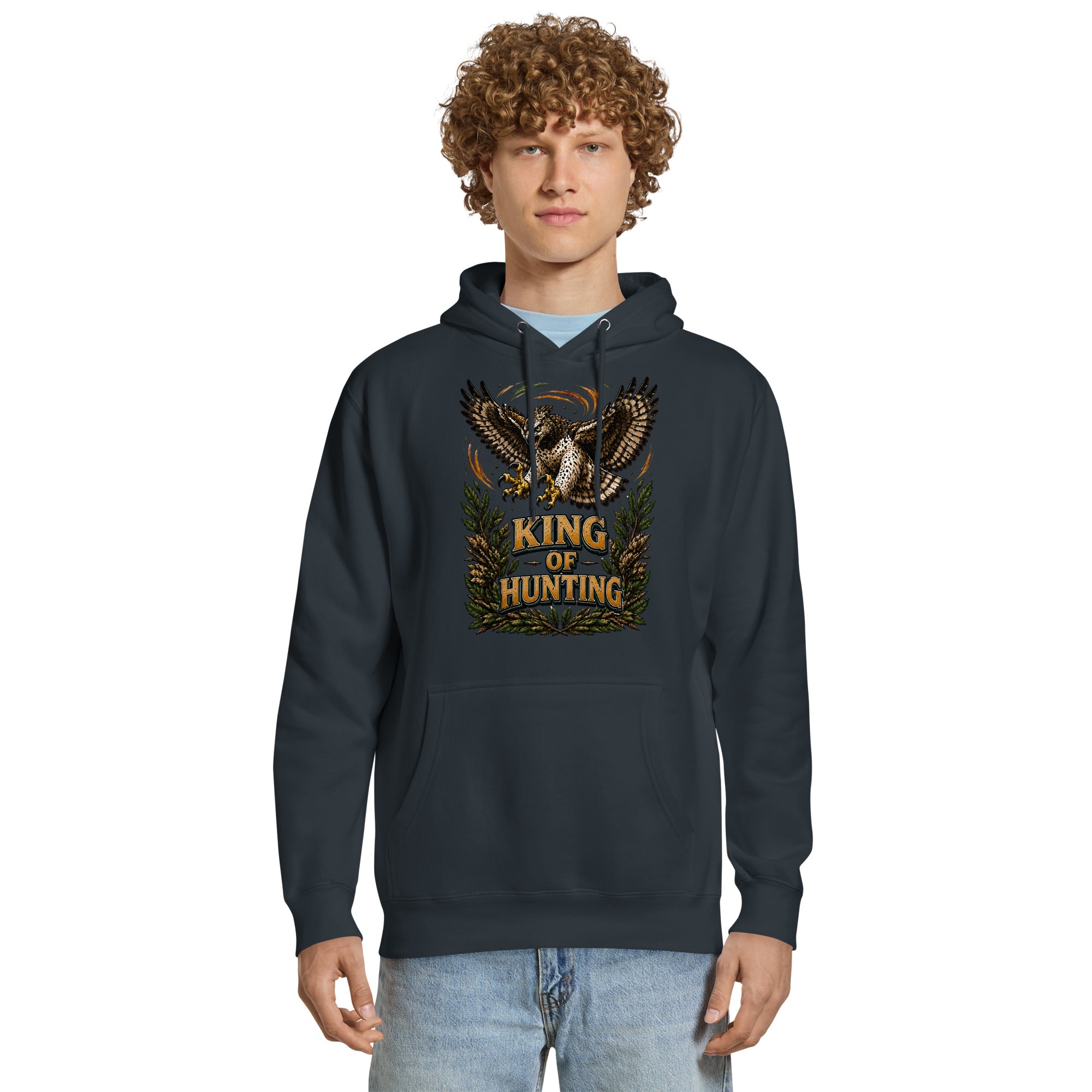 King Of Hunting Eagle Lovers Unisex Premium Hoodie by printfluence.net