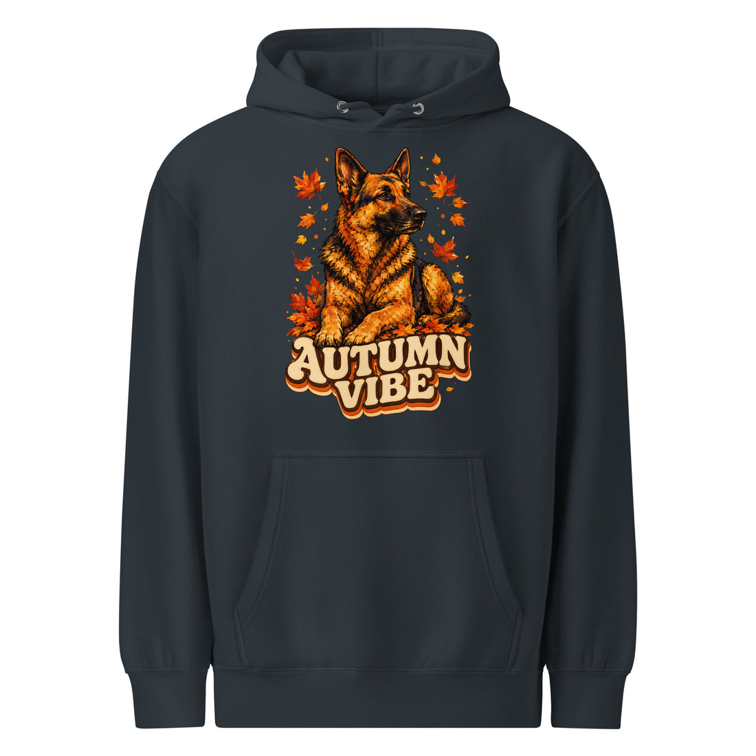 German Shepherd Lovers Unisex Premium Mid-Weight Hoodie | "Autumn Vibe" Seasonal Graphic Sweatshirt by printfluence.net