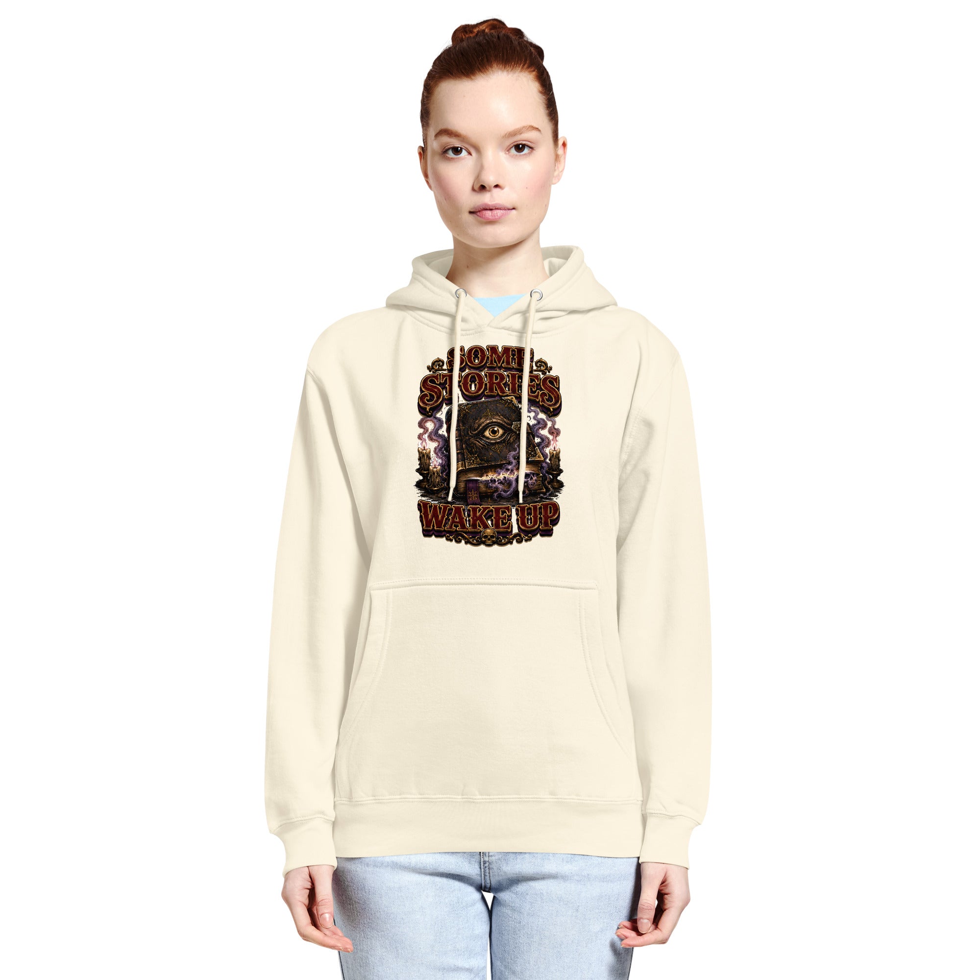 Some Stories Wake Up Premium Hoodie - Gothic Horror & Mystery Pullover by printfluence.net