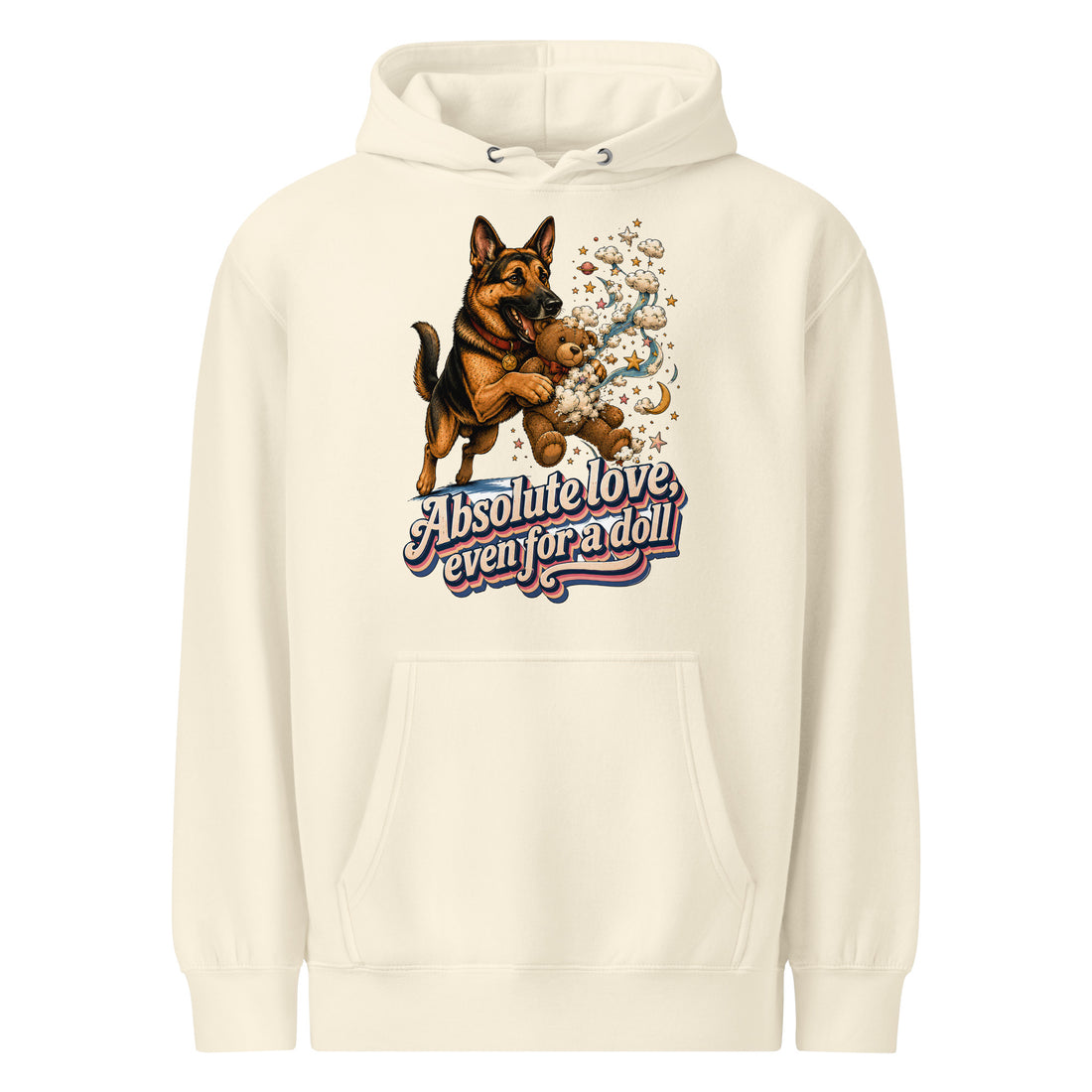 German Shepherd Lovers Mid-weight Hoodie Absolute Love – Playful Canine Whimsical Art Pullover by printfluence.net