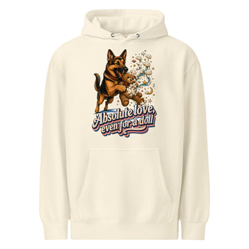 German Shepherd Lovers Mid-weight Hoodie Absolute Love – Playful Canine Whimsical Art Pullover by printfluence.net