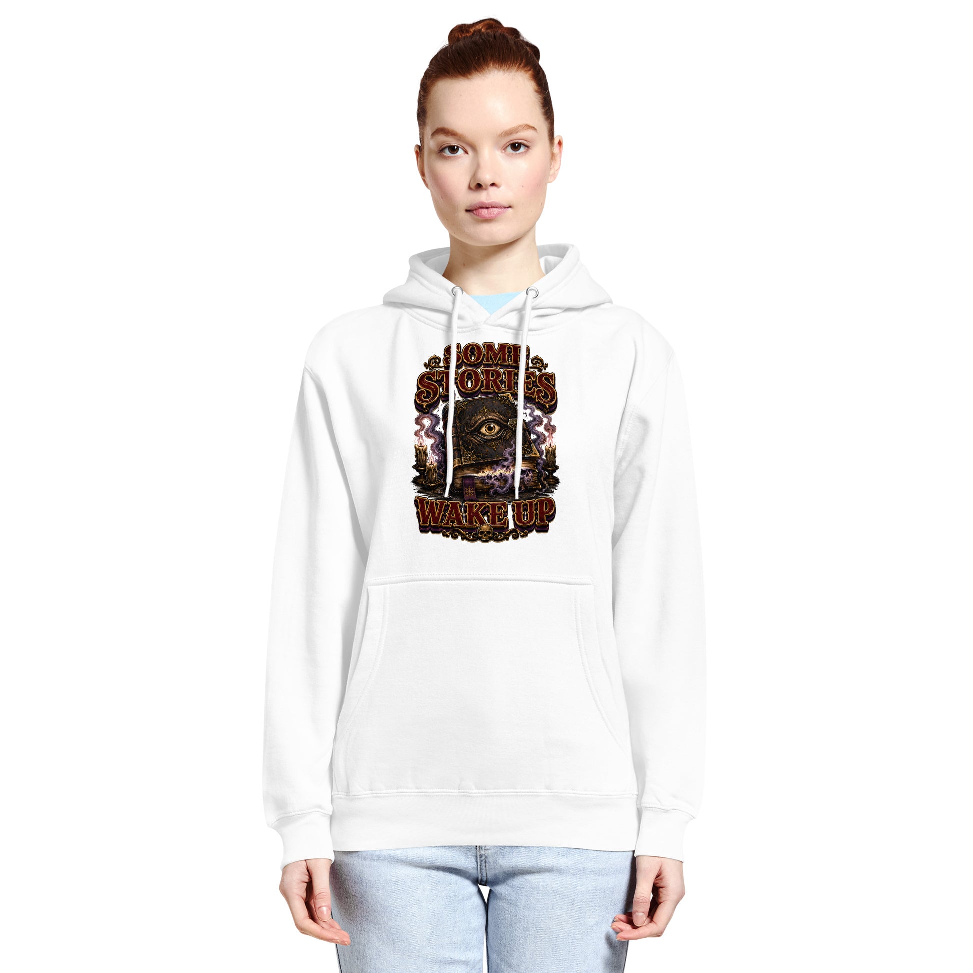 Some Stories Wake Up Premium Hoodie - Gothic Horror & Mystery Pullover by printfluence.net