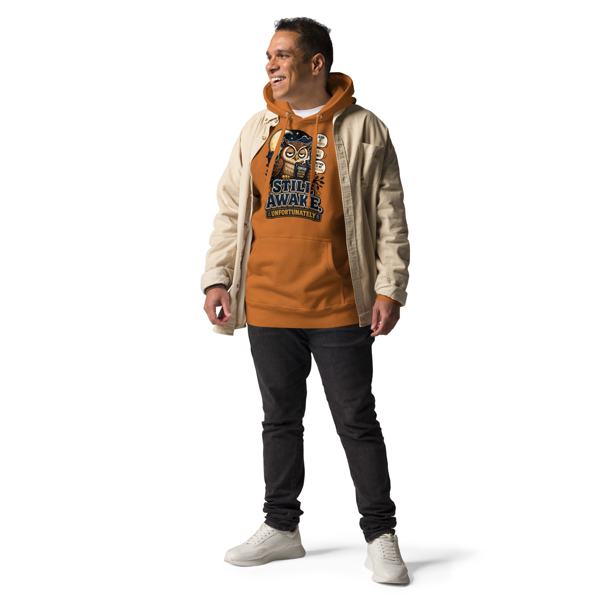 Coffee Lovers Unisex Classic Hoodie - Still Awake, Unfortunately! by printfluence.net
