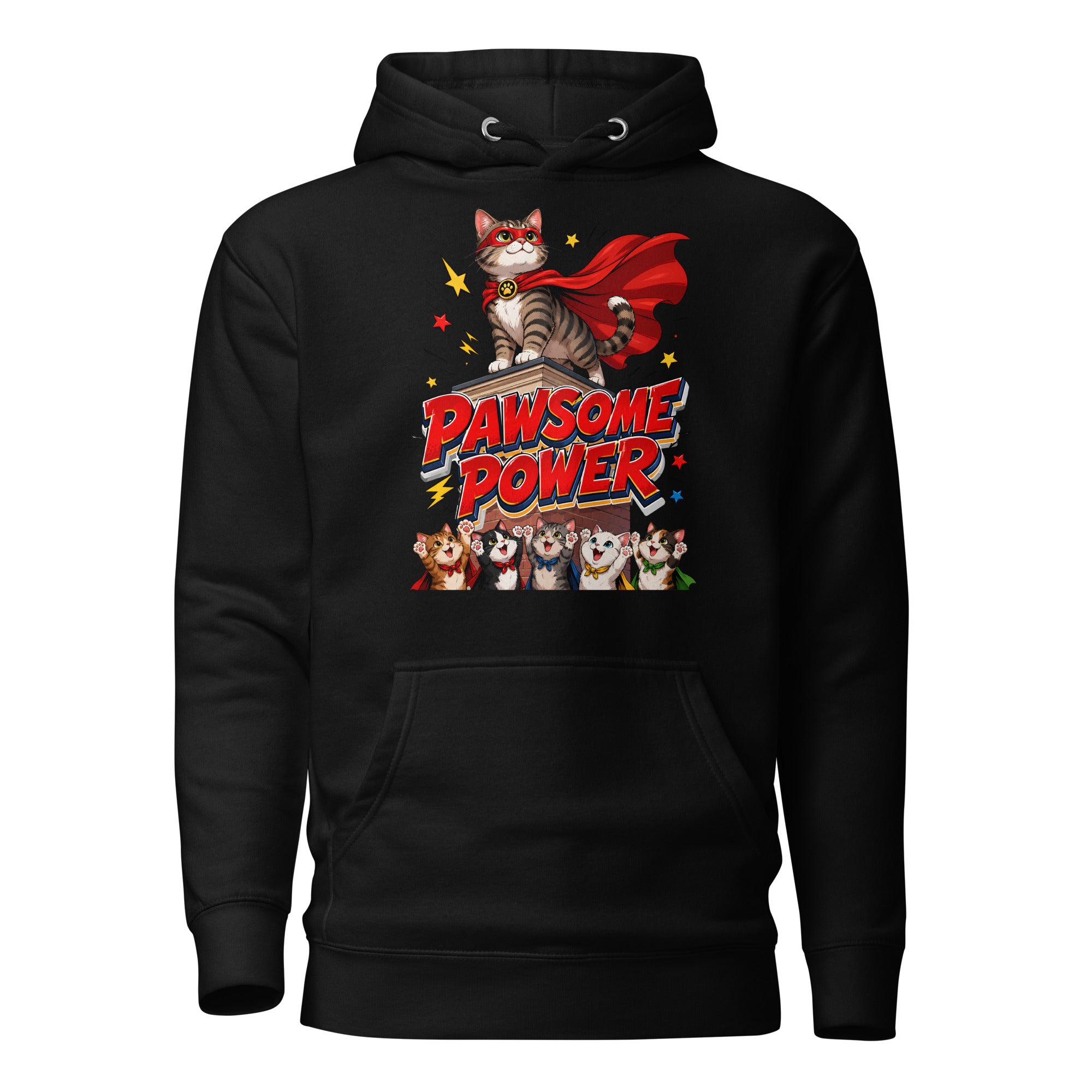 Unisex Hoodie - Elite Pawsome Power - Premium Luxury Hoodie for Cat Lovers by printfluence.net
