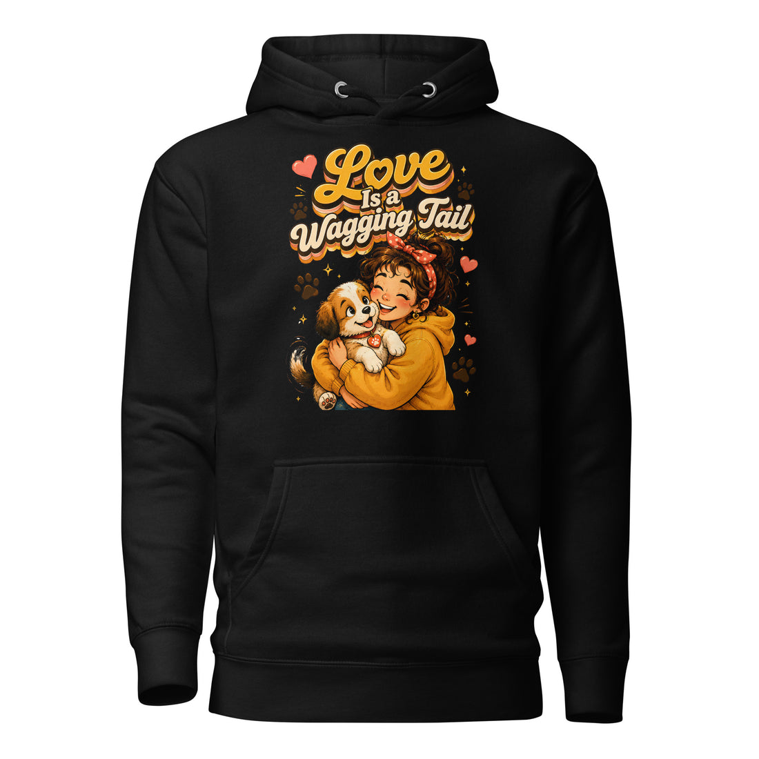 Elite Love Is a Wagging Tail - Premium Luxury Dog Lovers Unisex Hoodie by printfluence.net