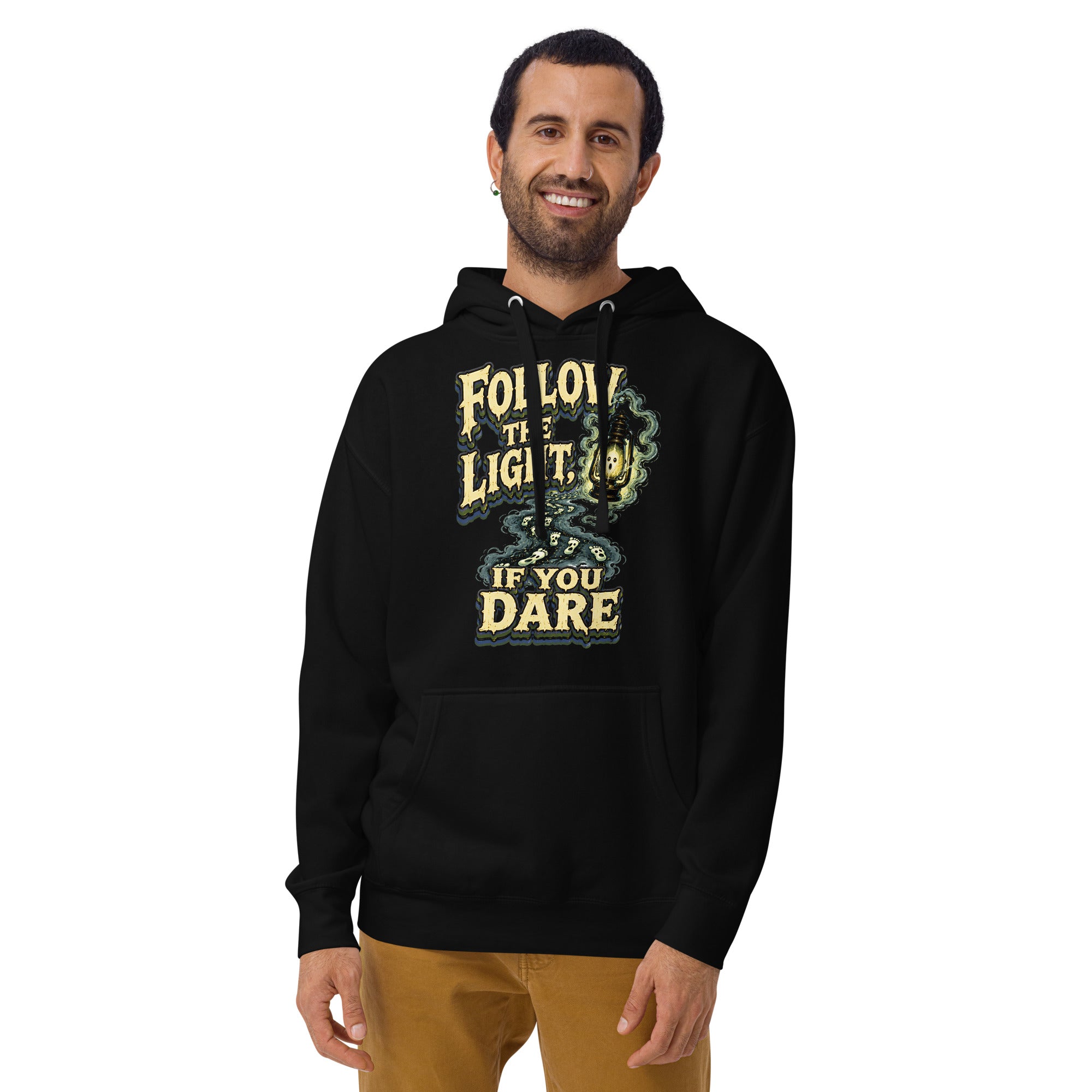 Follow The Light | Premium Horror Mystery Unisex Hoodie by printfluence.net