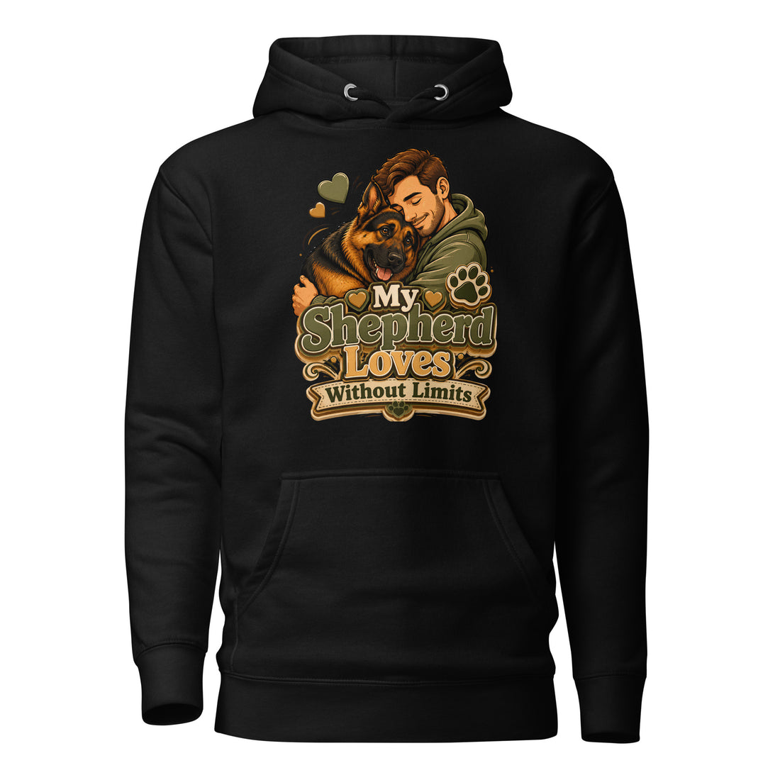 German Shepherd Loves Without Limits Unisex Hoodie by printfluence.net
