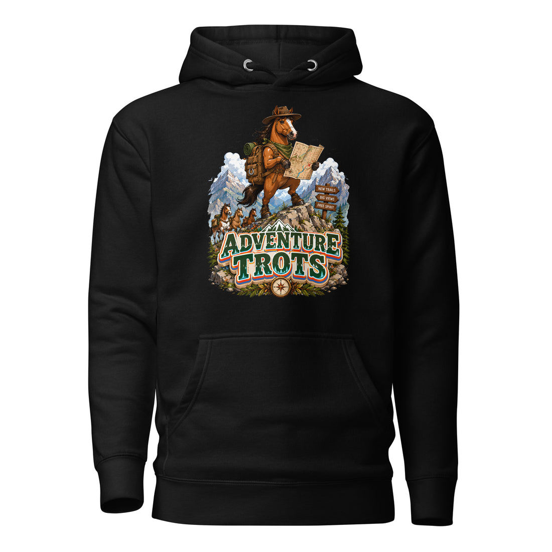 Adventure Trots Premium Hoodie – Ultimate Horse Lovers Gift by printfluence.net