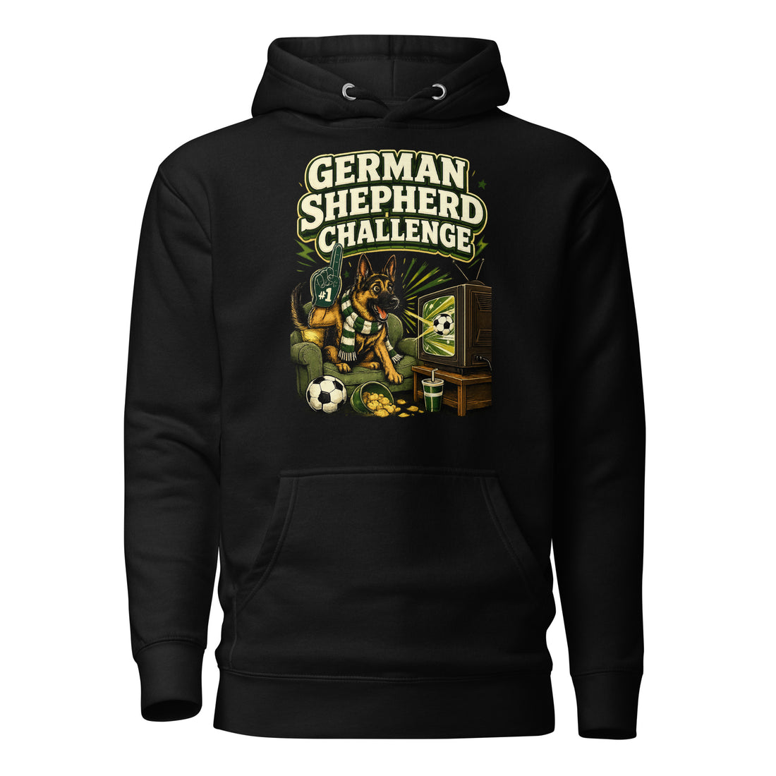 German Shepherd Challenge Game Day Unisex Hoodie by printfluence.net