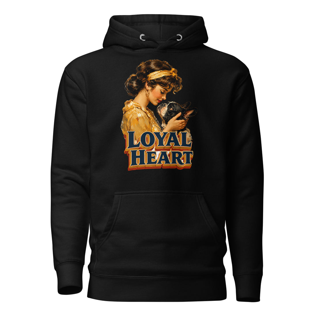 Loyal Heart Frenchie Hoodie - Premium Pullover French Bulldog Lovers Sweatshirt H-1 by printfluence.net