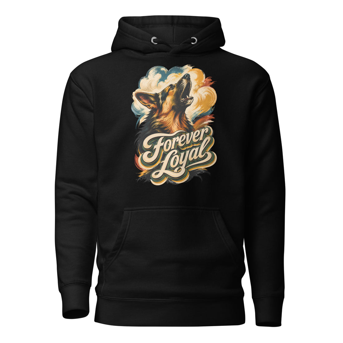 Forever Loyal Graphic Heavyweight Pullover Hoodie | Vintage German Shepherd Unisex Sweatshirt H-1 by printfluence.net